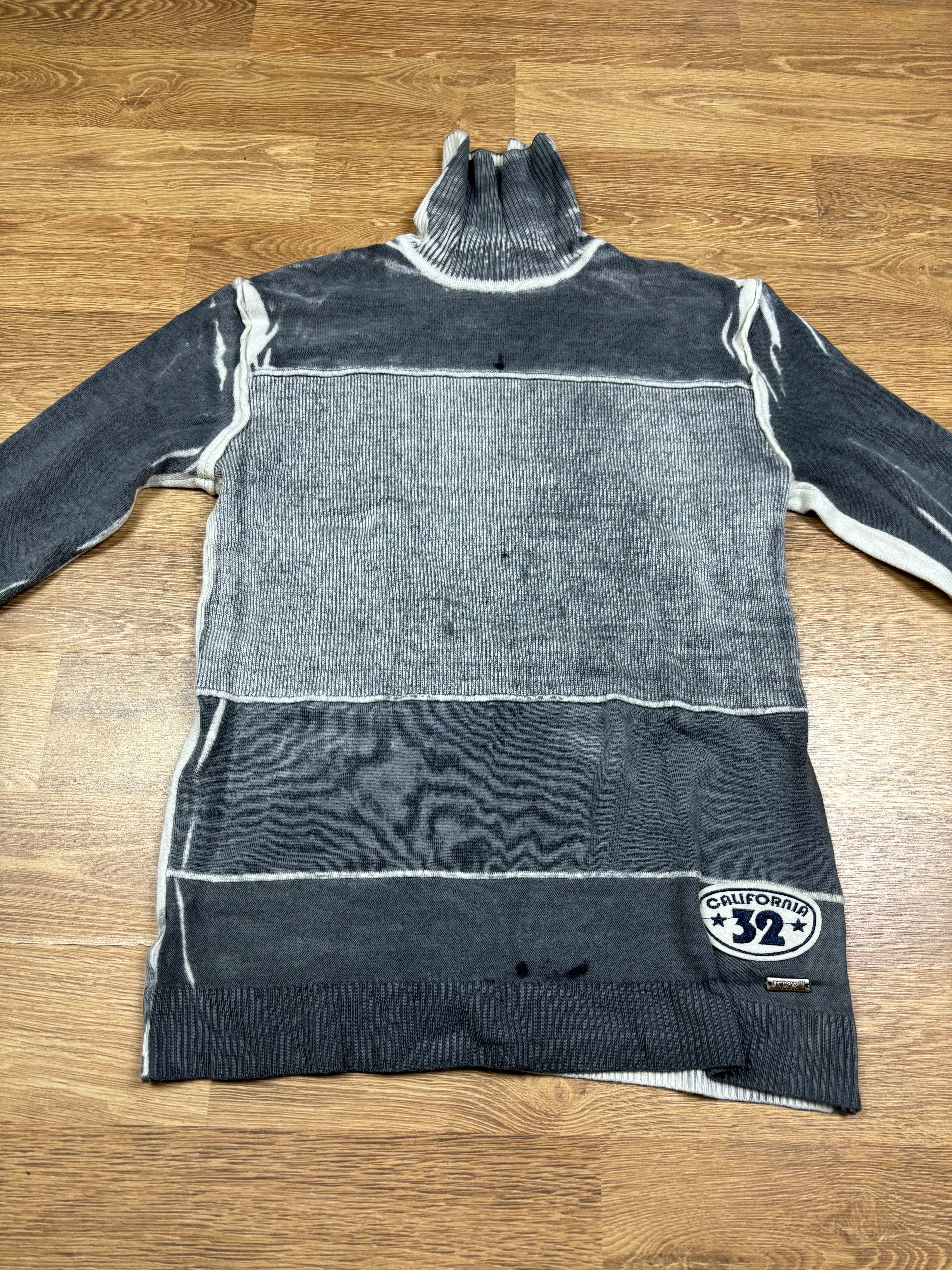 2000s Just Cavalli Faded Panel Turtleneck