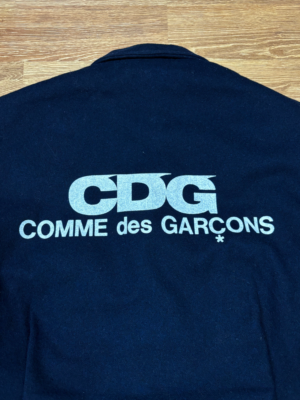 AW2015 Comme des Garçons Back Logo Cropped Wool Jacket