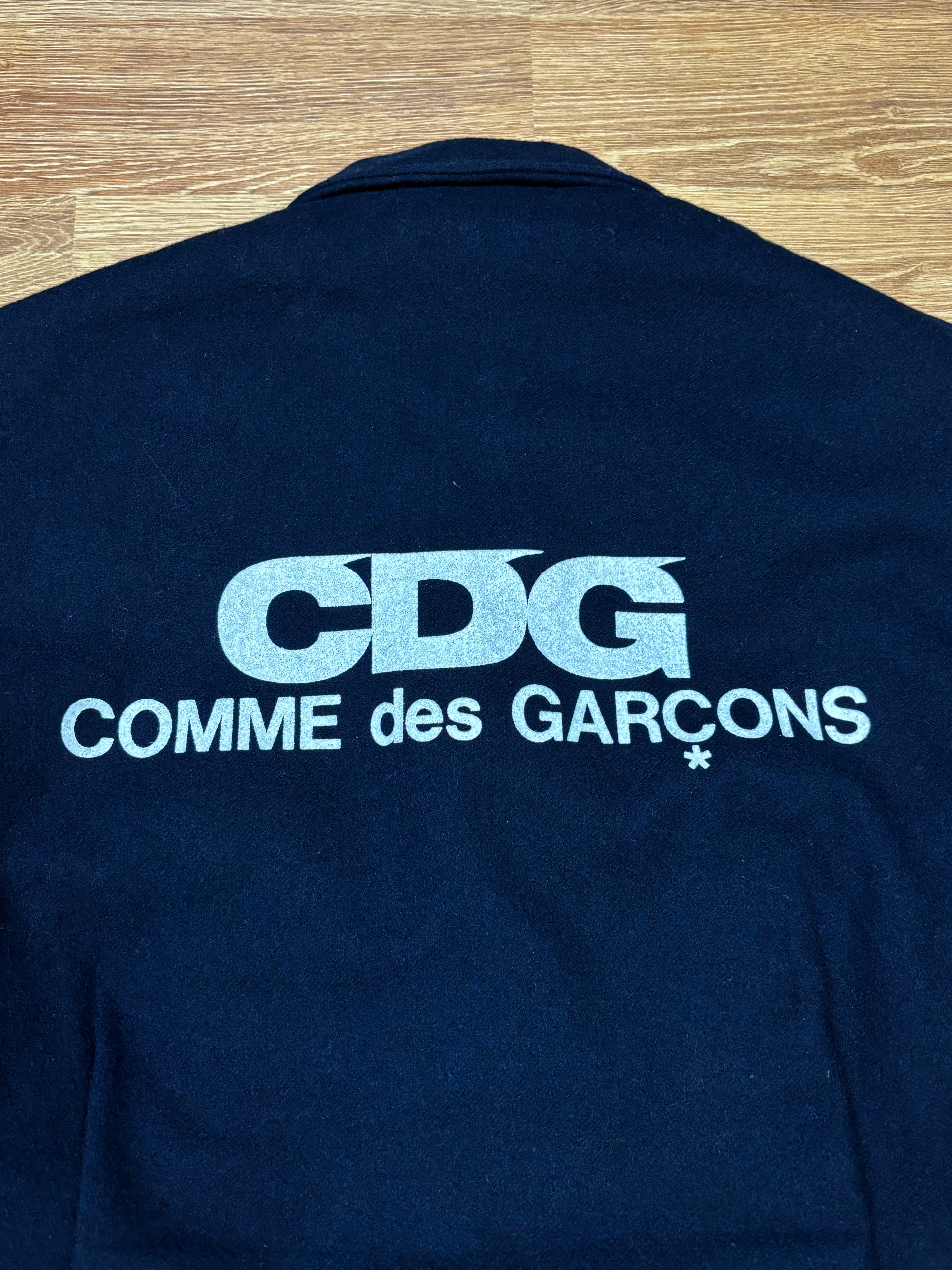 AW2015 Comme des Garçons Back Logo Cropped Wool Jacket
