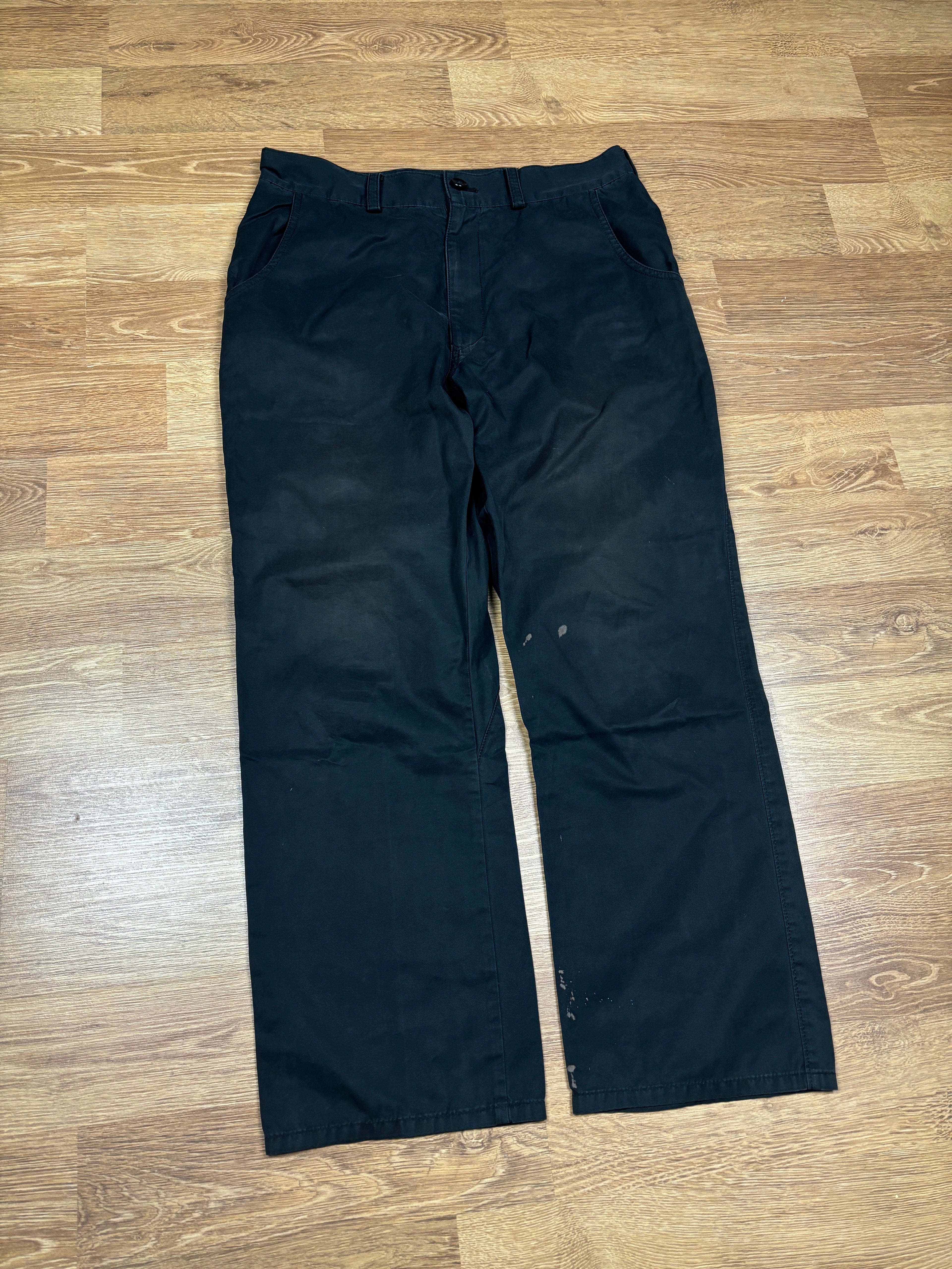 Y’s Yohji Yamamoto Black Cotton Straight Leg Trousers