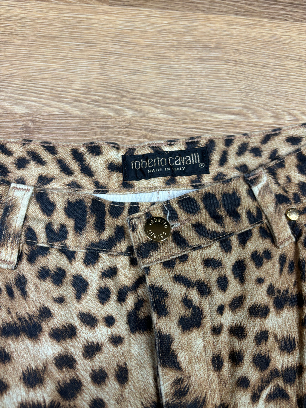 AW2002 Roberto Cavalli Leopard Print Flared Pants