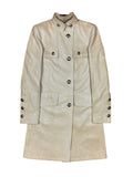 Abrigo de cuero color crema Gucci de los 2000