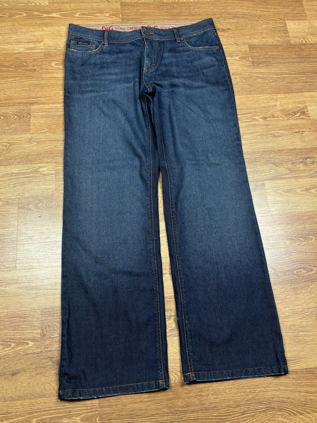 2000s Dolce & Gabbana Washed Wide-Leg Jeans