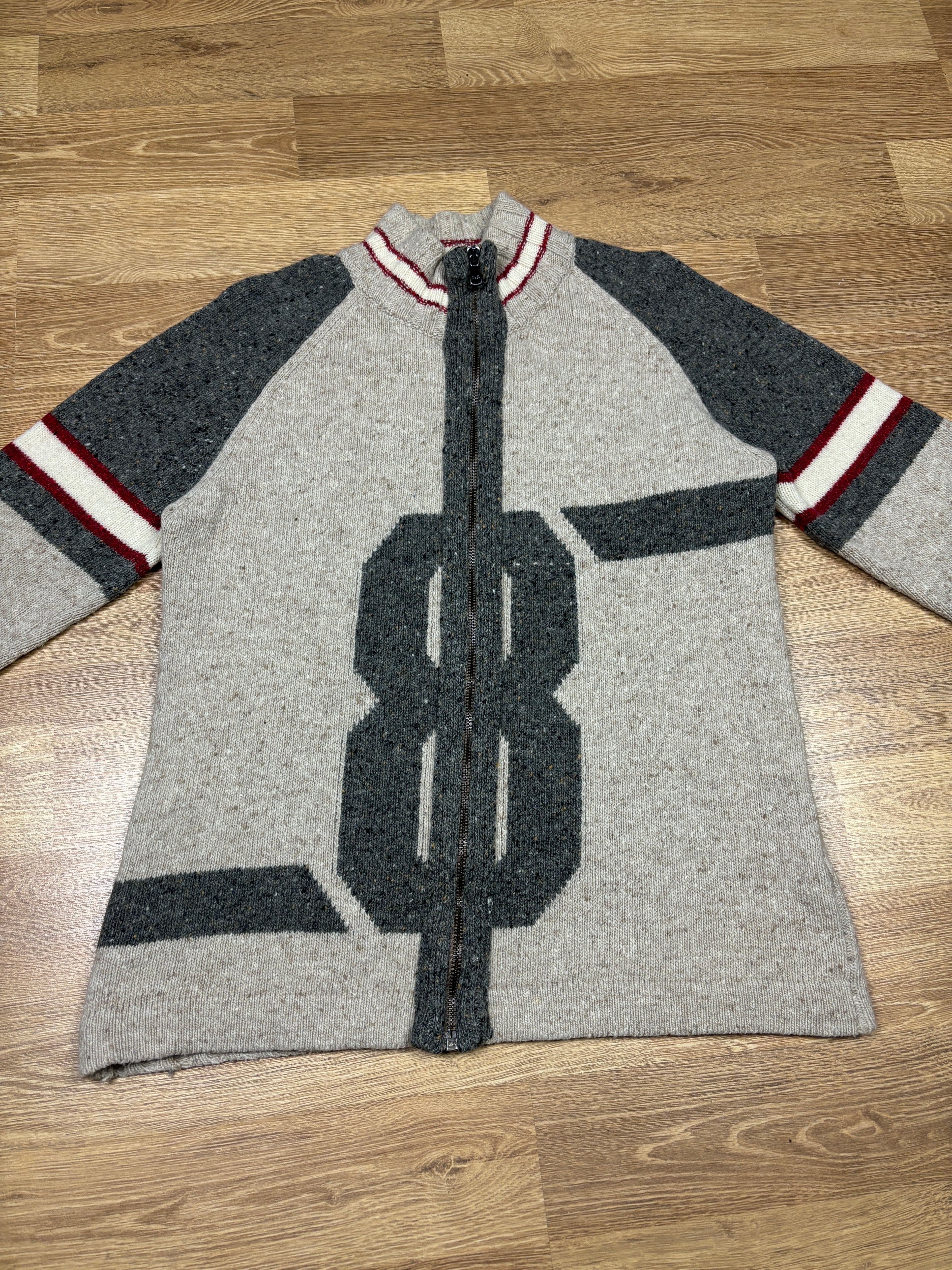2000s Dolce & Gabbana Wool ‘8’ Zip Knit Sweater