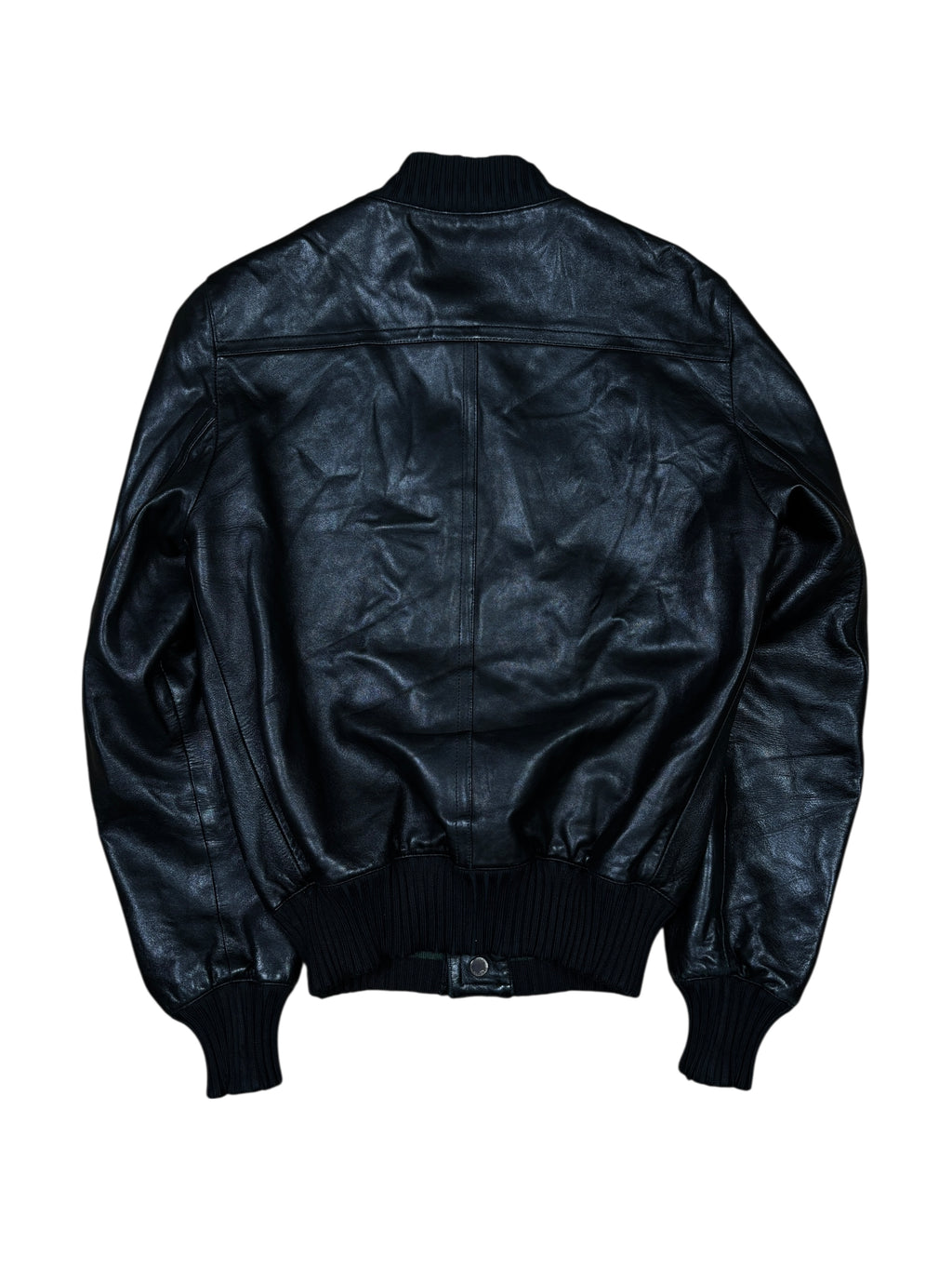 Chaqueta bomber de piel con franja web de Gucci de los 2000