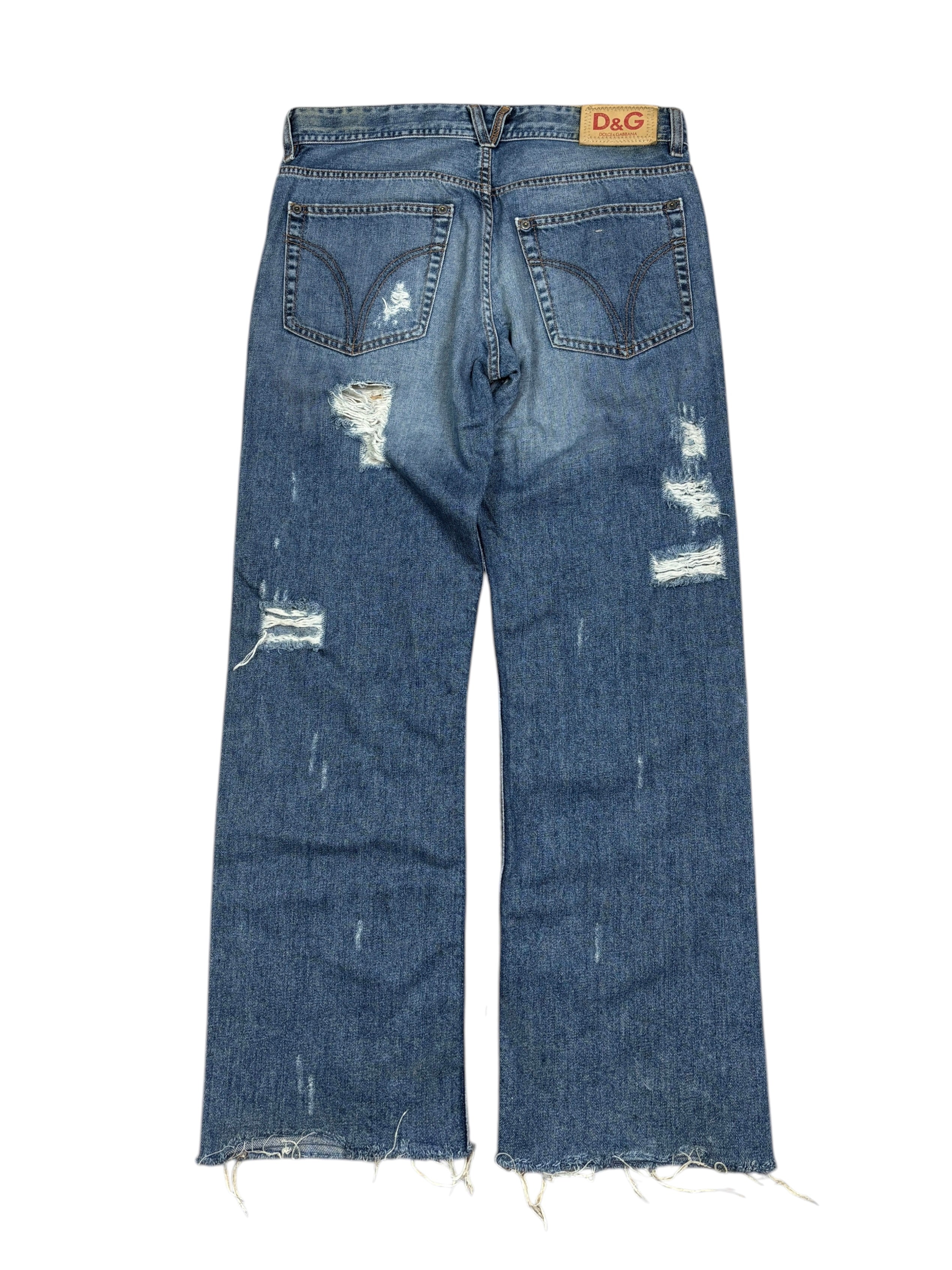 Vaqueros de mezclilla desgastados Dolce & Gabbana de los 2000
