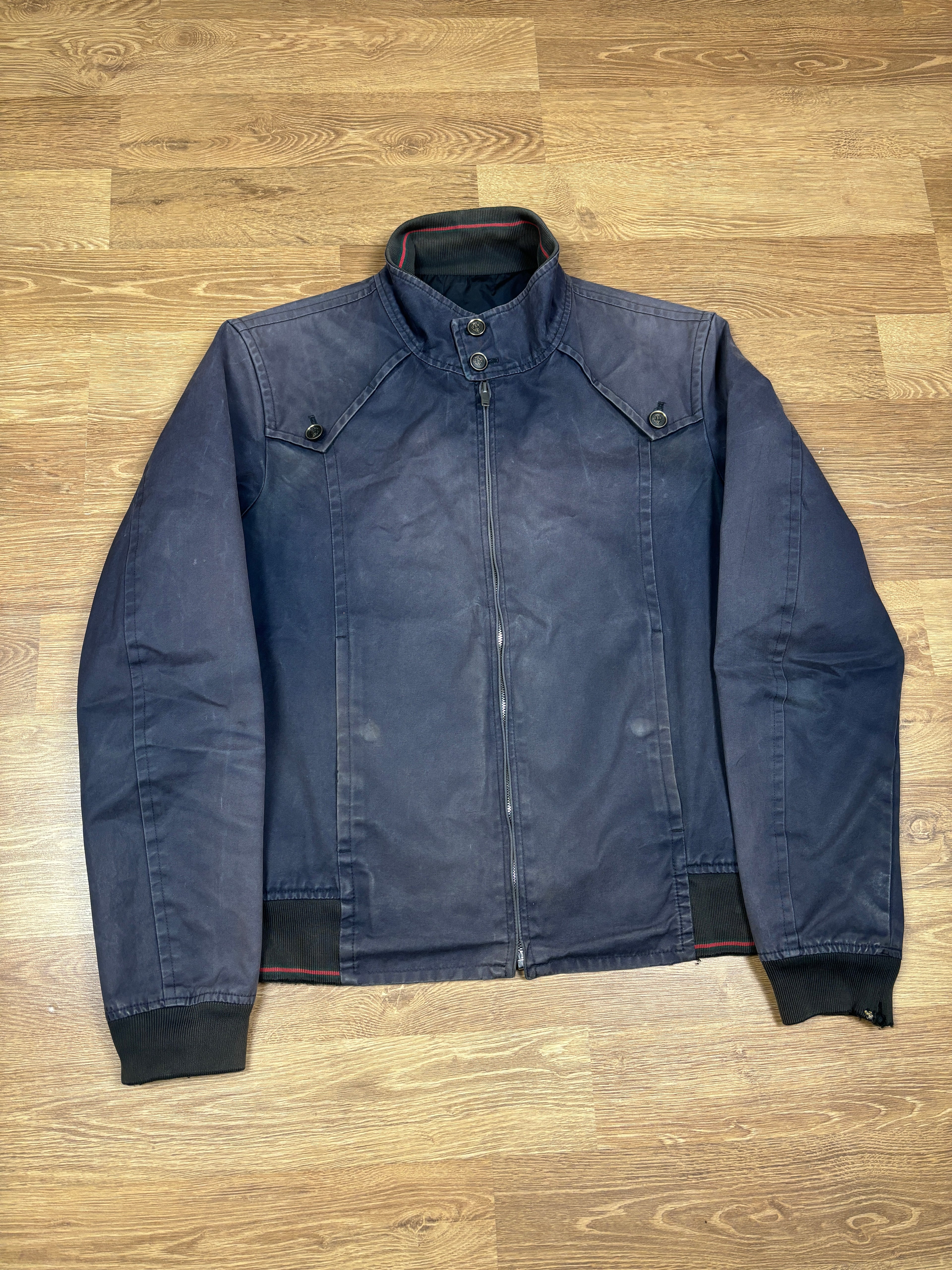 Gucci 2000s Cotton Biker Jacket Navy