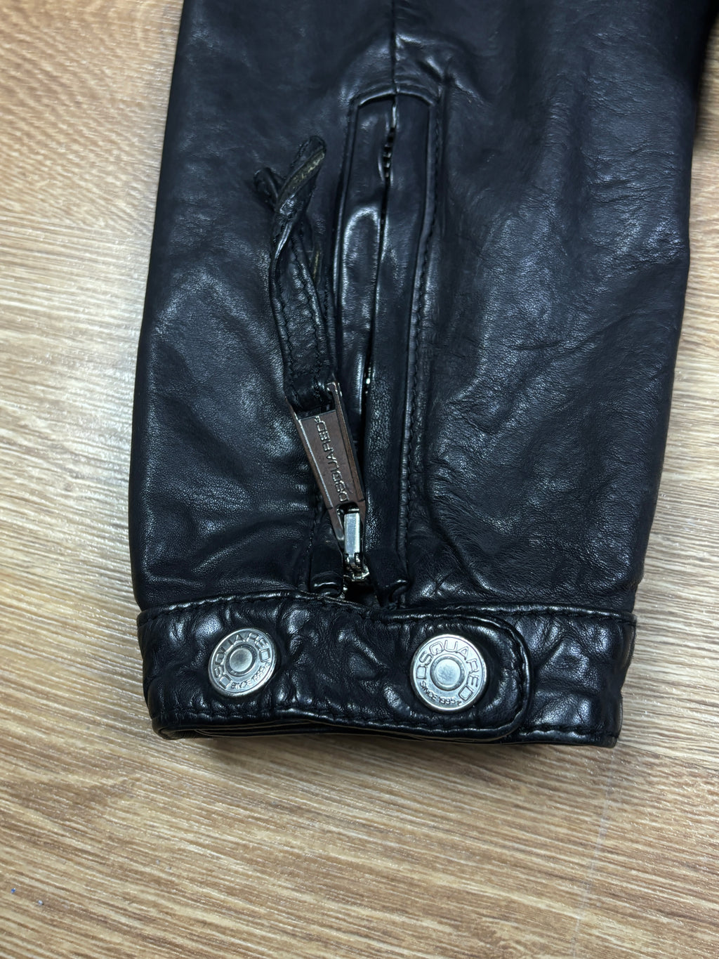 2000s Dsquared2 Cropped Black Leather Jacket