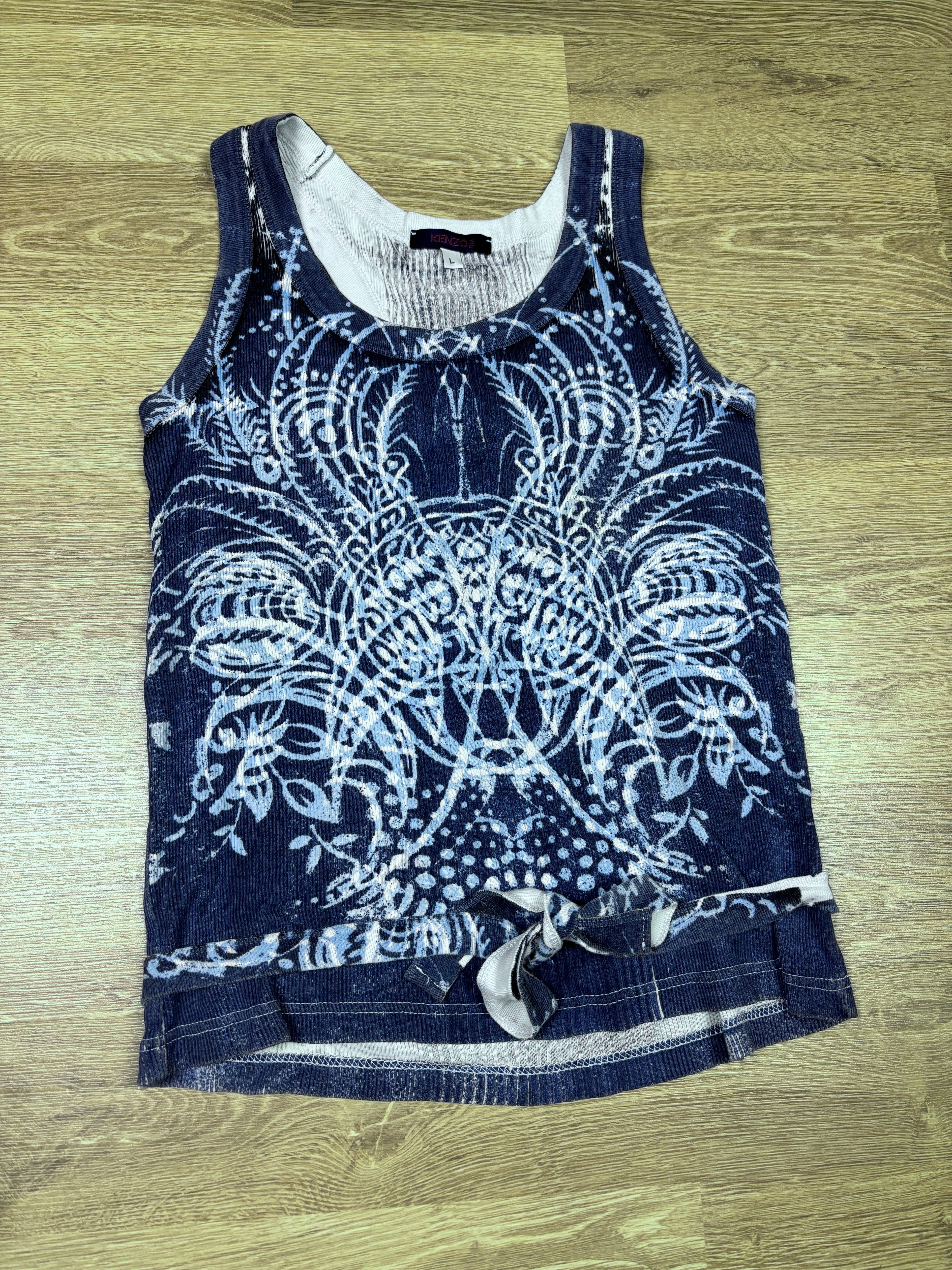 2000s Kenzo Printed Tie Hem Tank Top