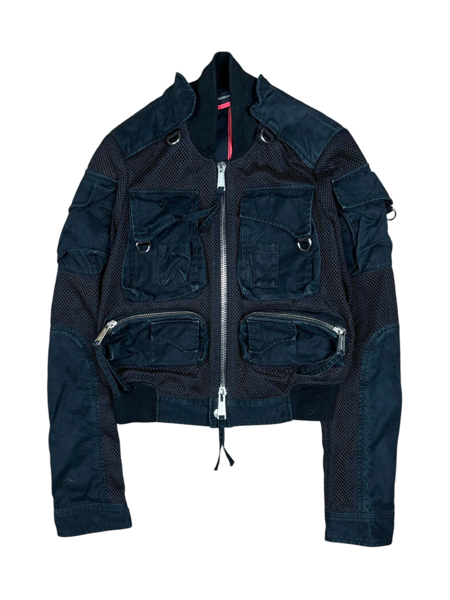 2000s Dsquared2 Tactical Mesh Utility Bomber Jacket