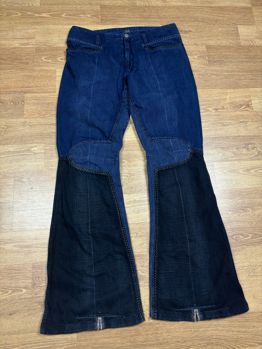 2000s Marithé François Girbaud Panelled Flared Denim Pants