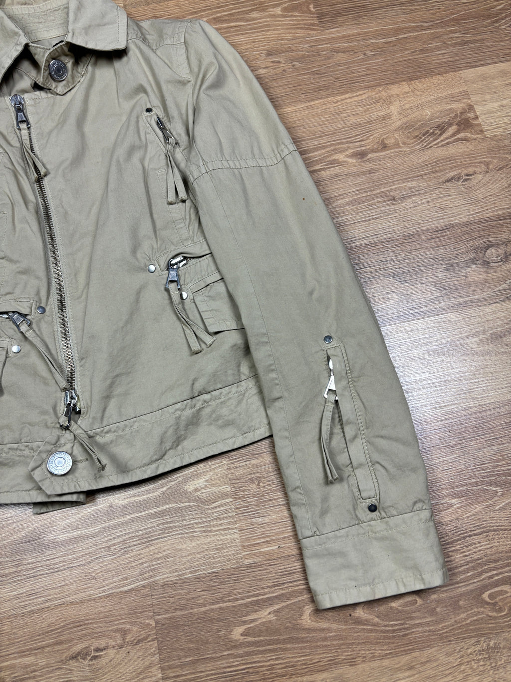 2000s Dsquared2 Asymmetrical Zip Cargo Jacket