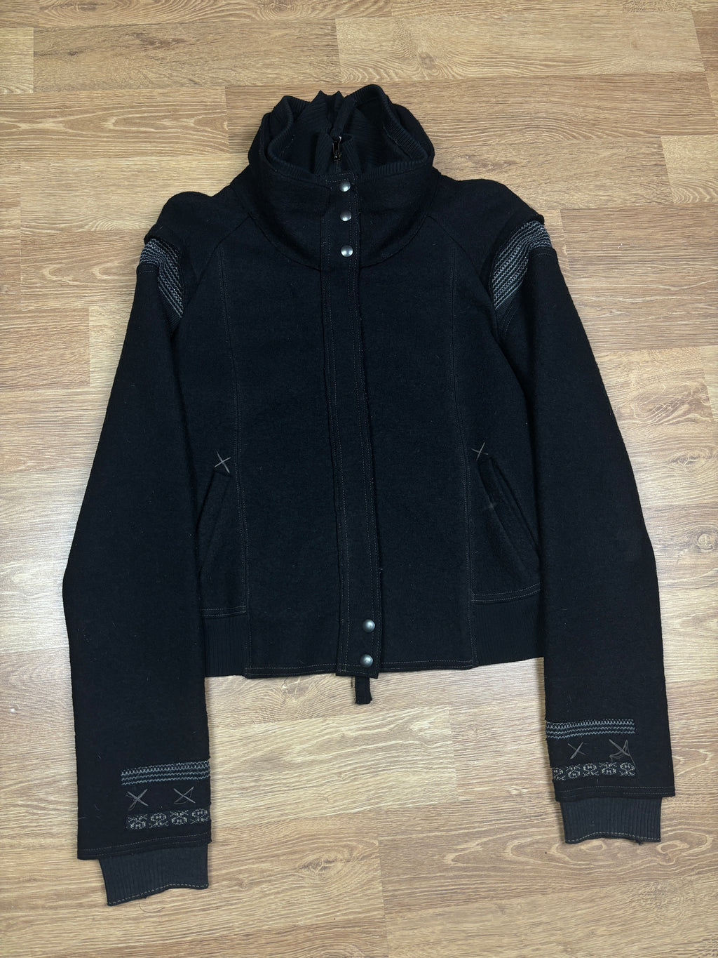 2000s Marithé François Girbaud High Neck Wool Jacket