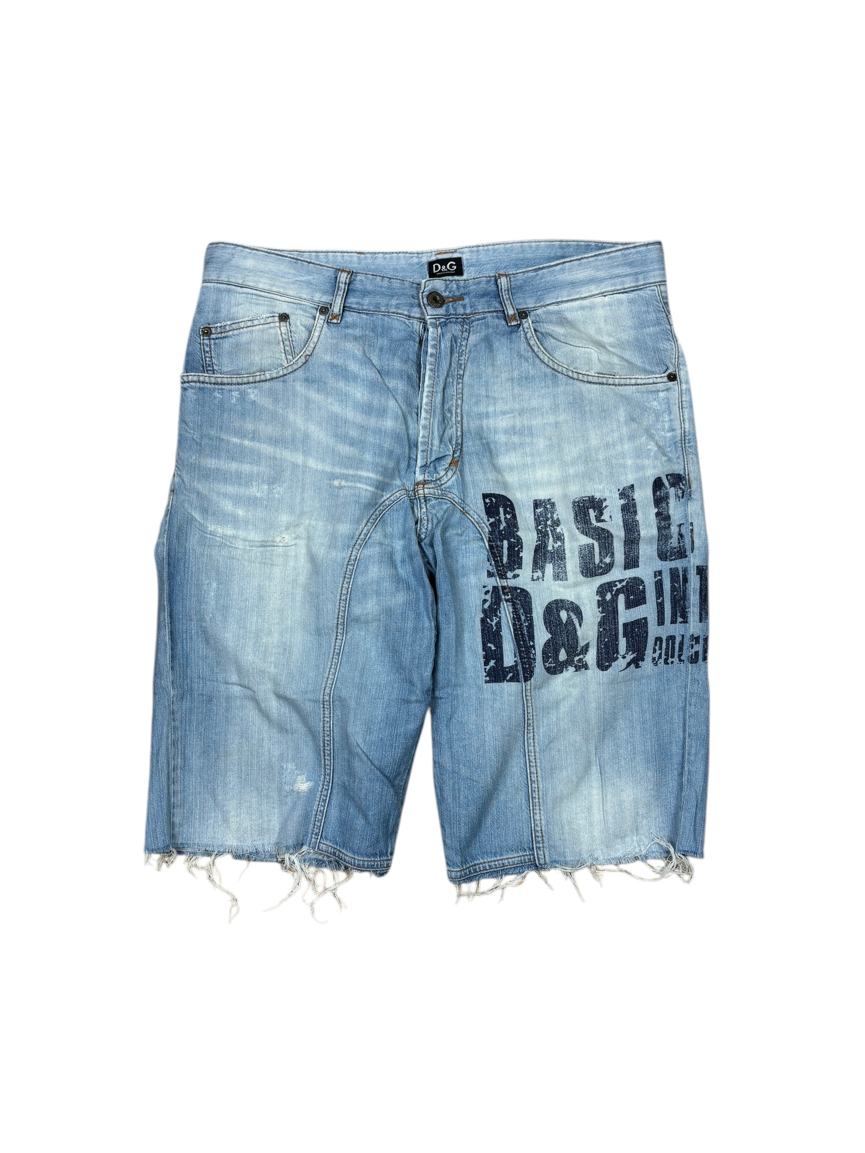 Shorts de mezclilla estampados Dolce & Gabbana de los 2000