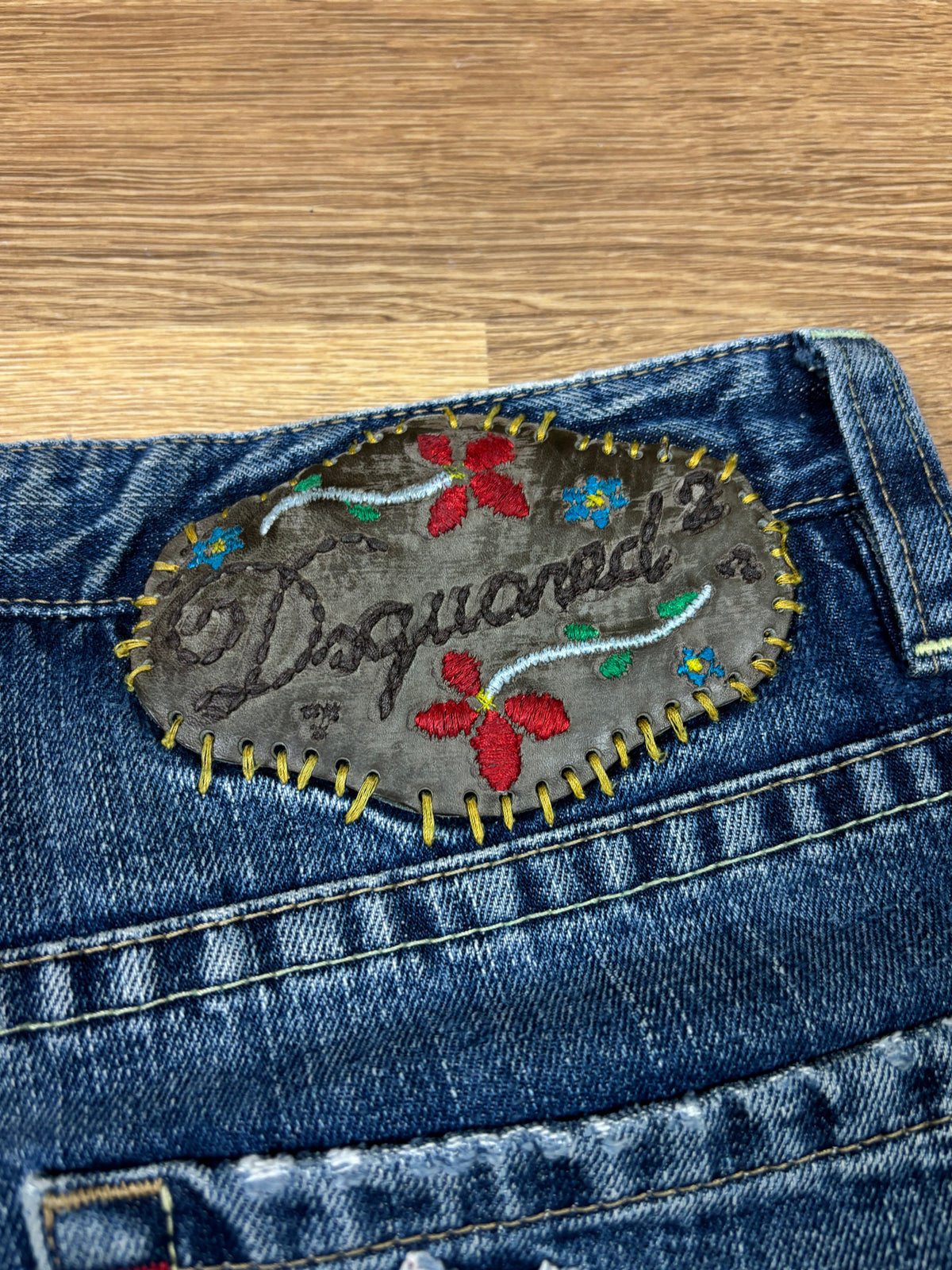 2000s Dsquared2 Embroidered Straight Leg Jeans