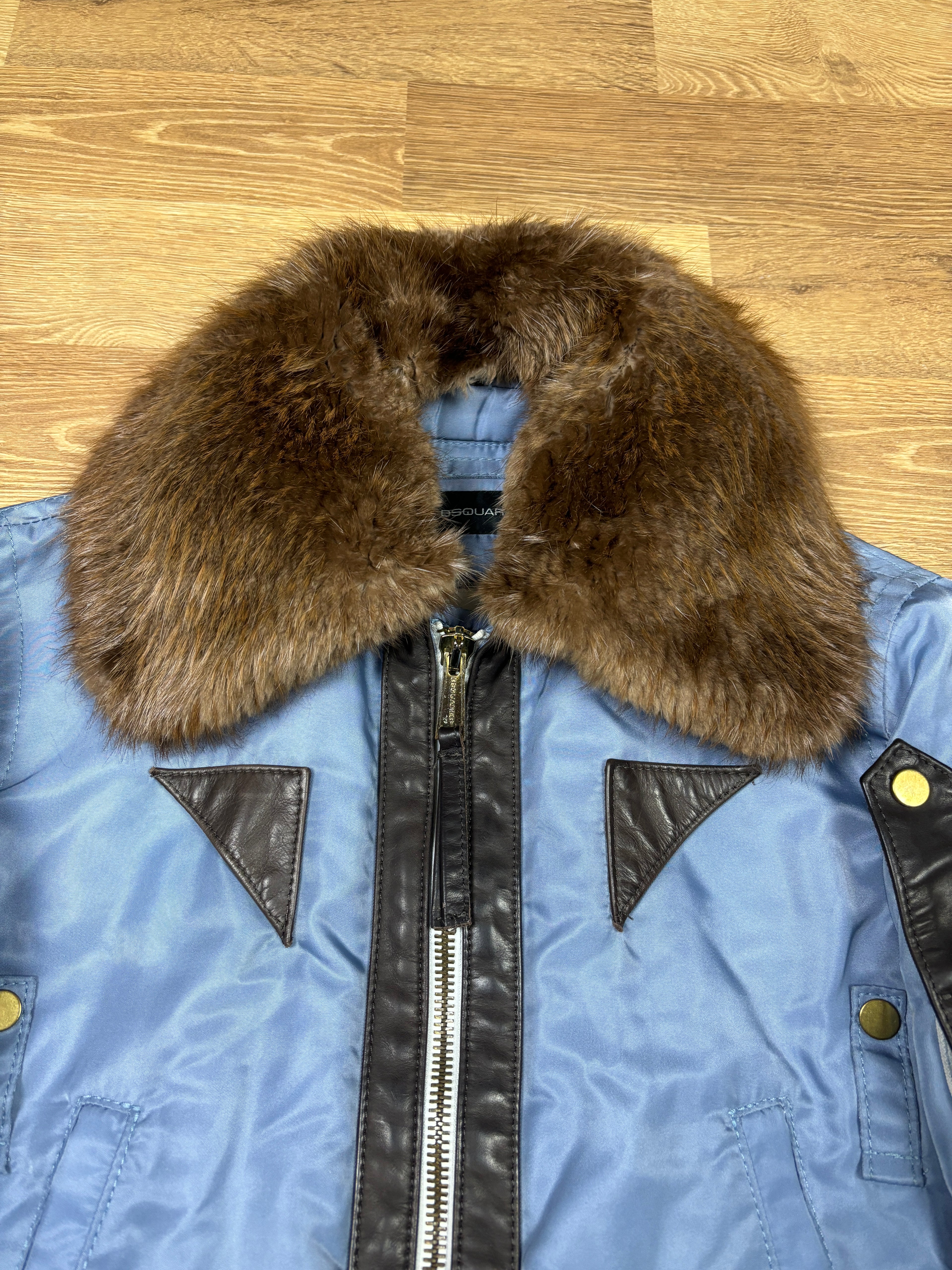 AW2004 Dsquared2 Runway Fur Collar Bomber Jacket