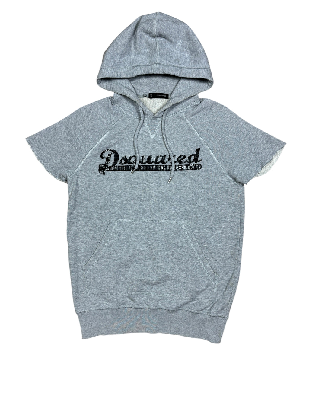 2000s Dsquared2 Grey Logo Sleeveless Hoodie