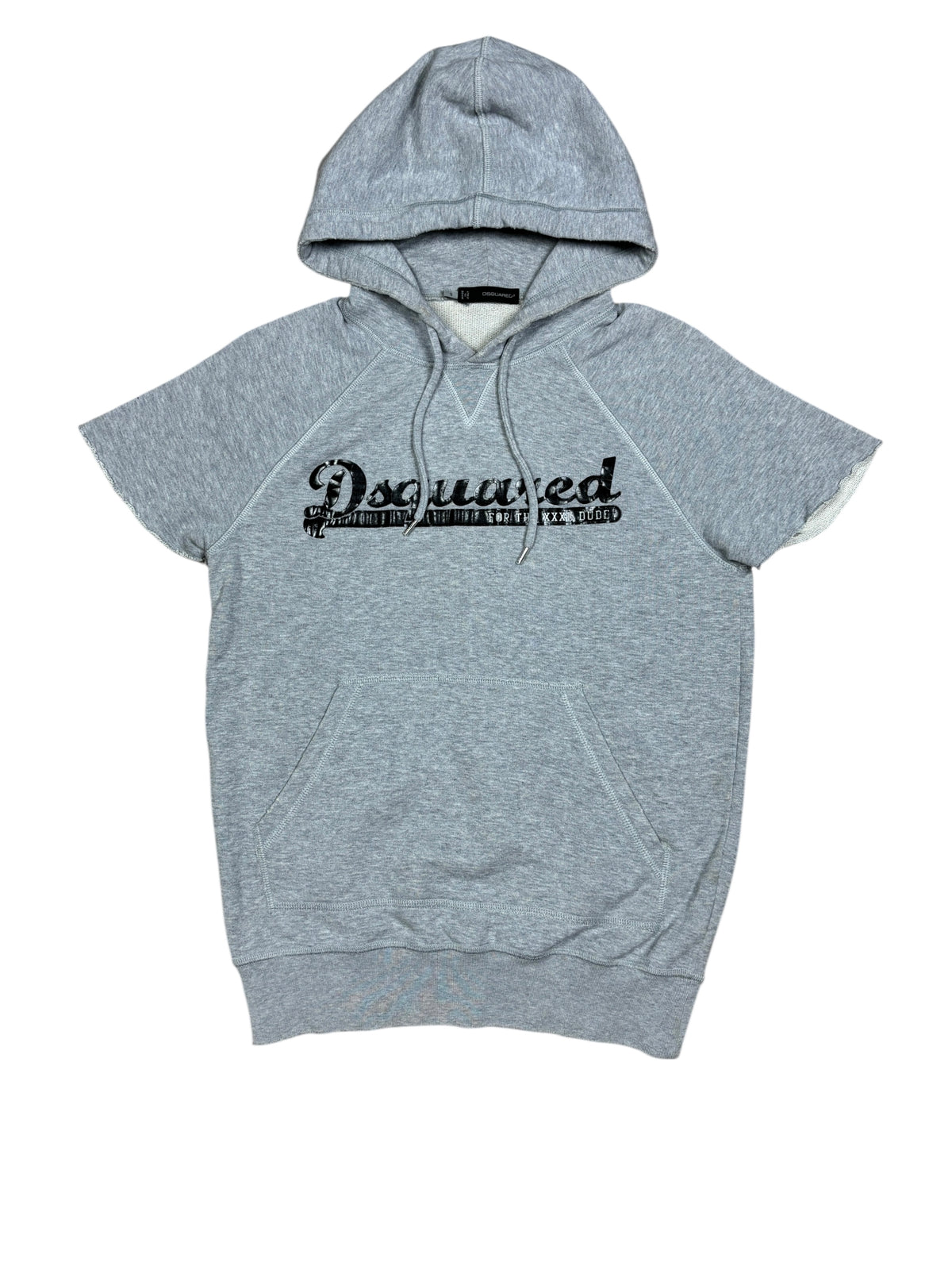 2000s Dsquared2 Grey Logo Sleeveless Hoodie