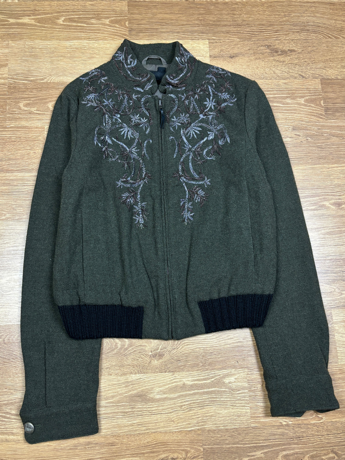 Diesel Black Gold Embroidered Wool Jacket