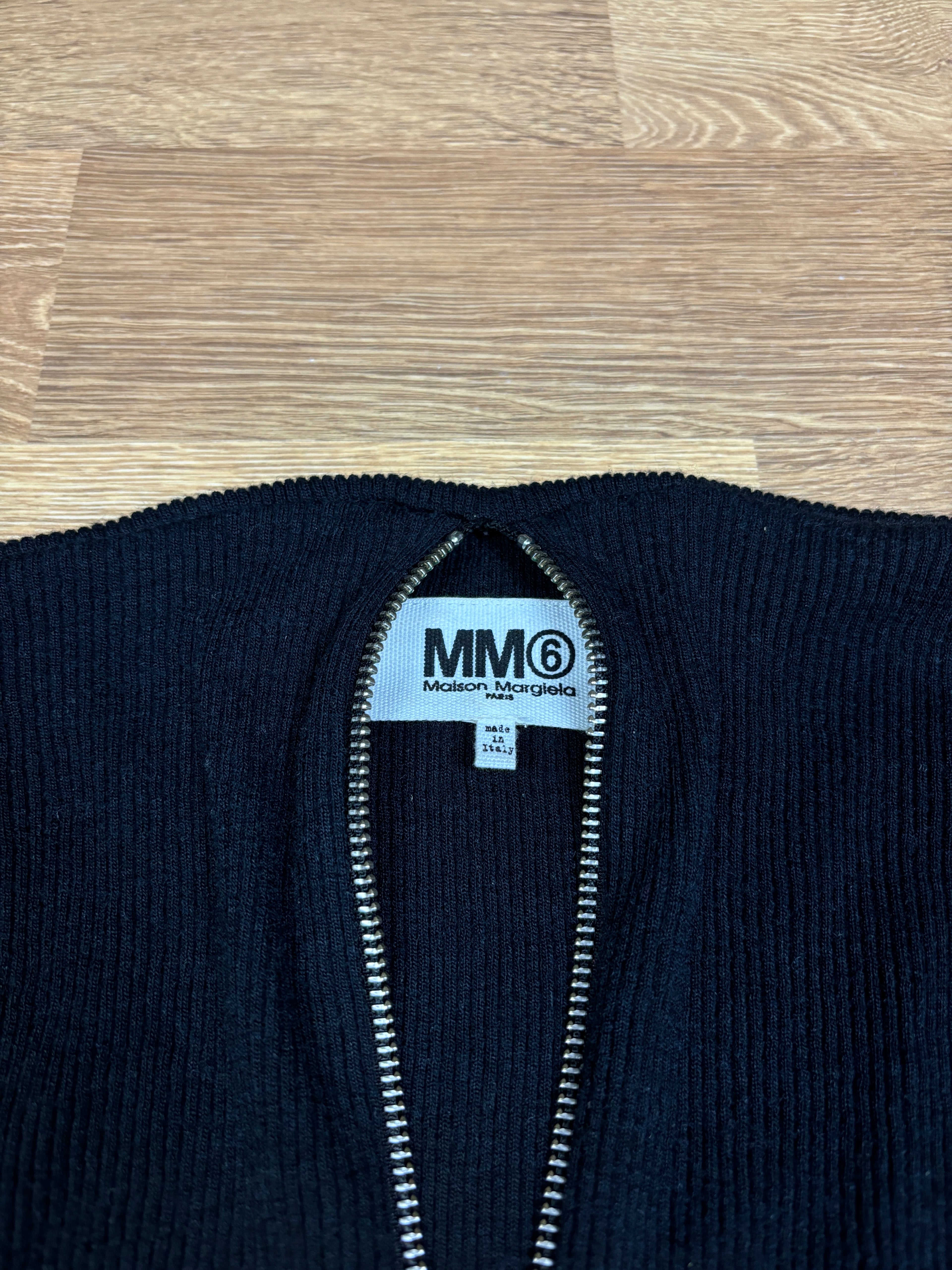Maison Margiela MM6 Logo Zip Knit Sweater