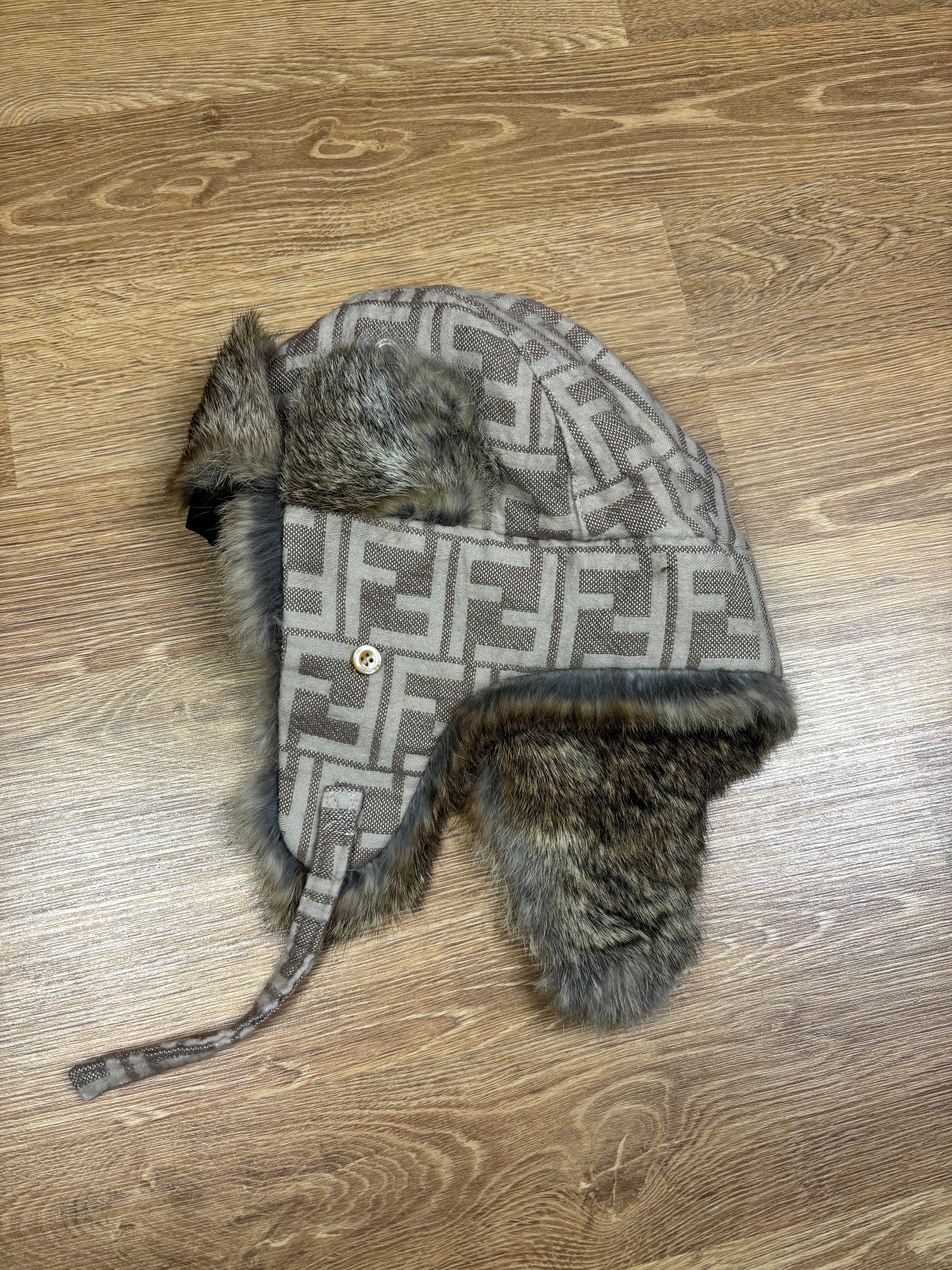 Fendi Zucca Fur Trapper Hat