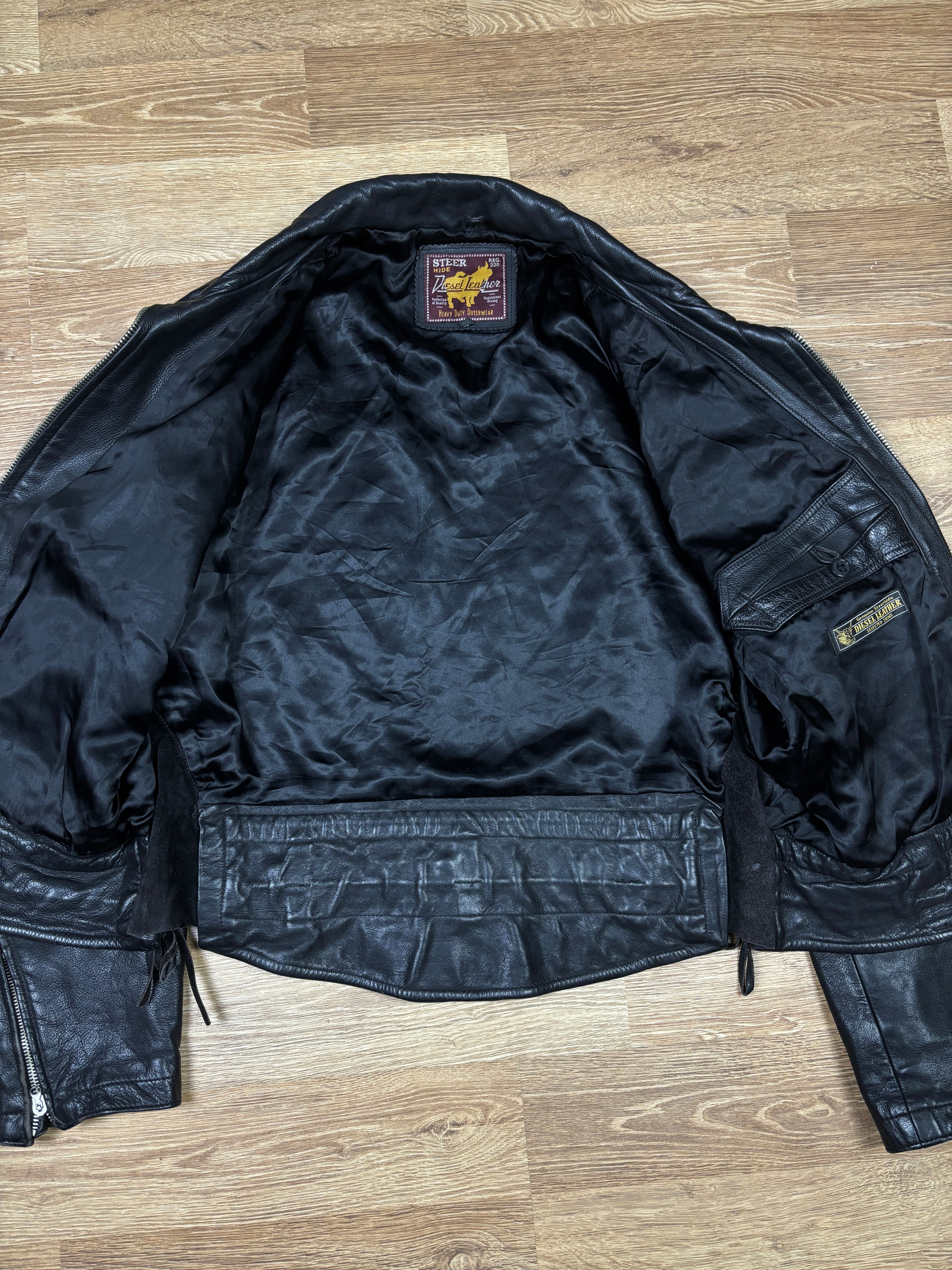 Chaqueta de cuero resistente de piel de vacuno Diesel vintage