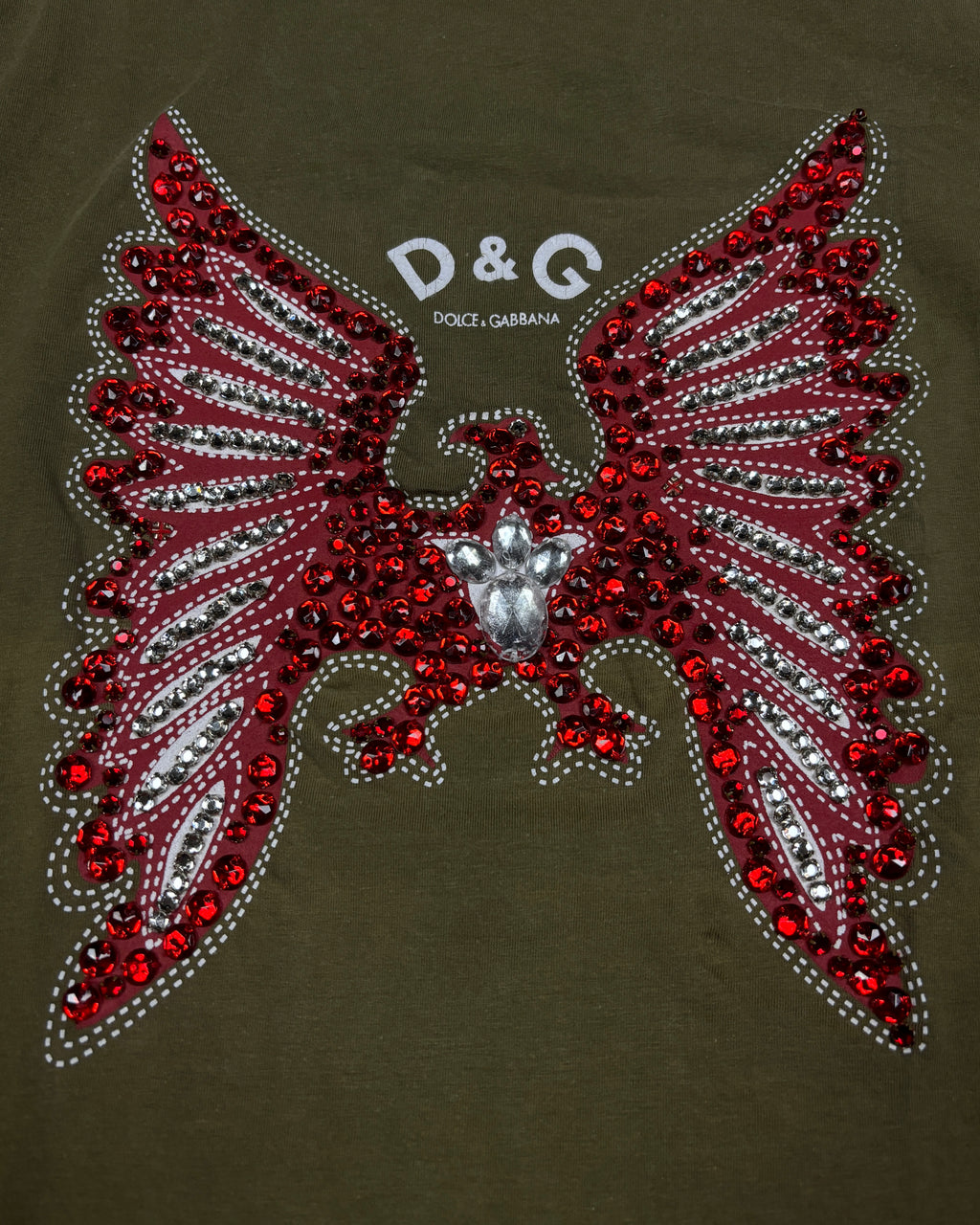 Dolce & Gabbana SS2000 Rhinestone Eagle T-Shirt