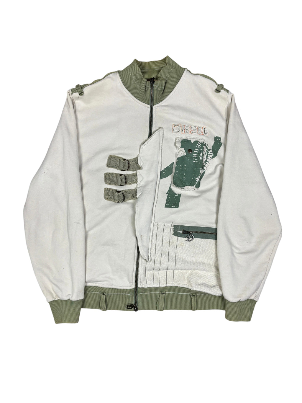 2000s Diesel Distressed Utility Zip-Up