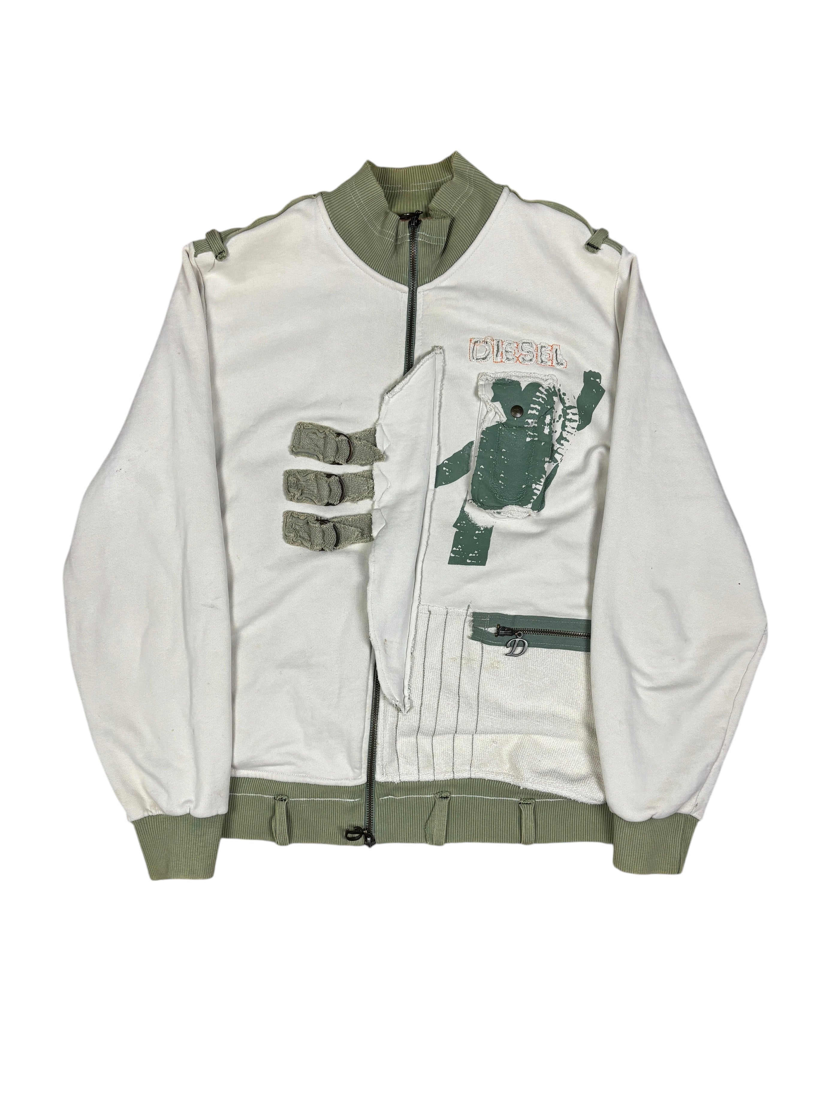 2000s Diesel Distressed Utility Zip-Up