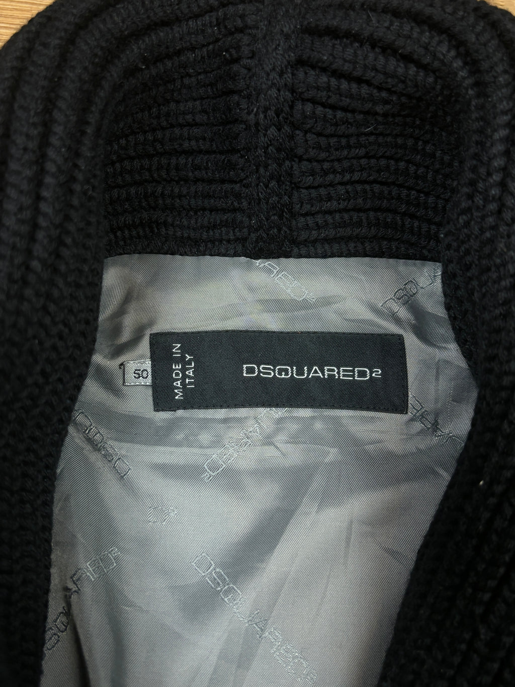 AW2013 Dsquared2 Black Wool Asymmetric Zip Jacket