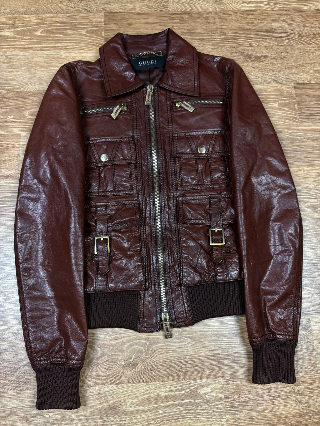 Gucci Frida Giannini Multipocket Leather Jacket