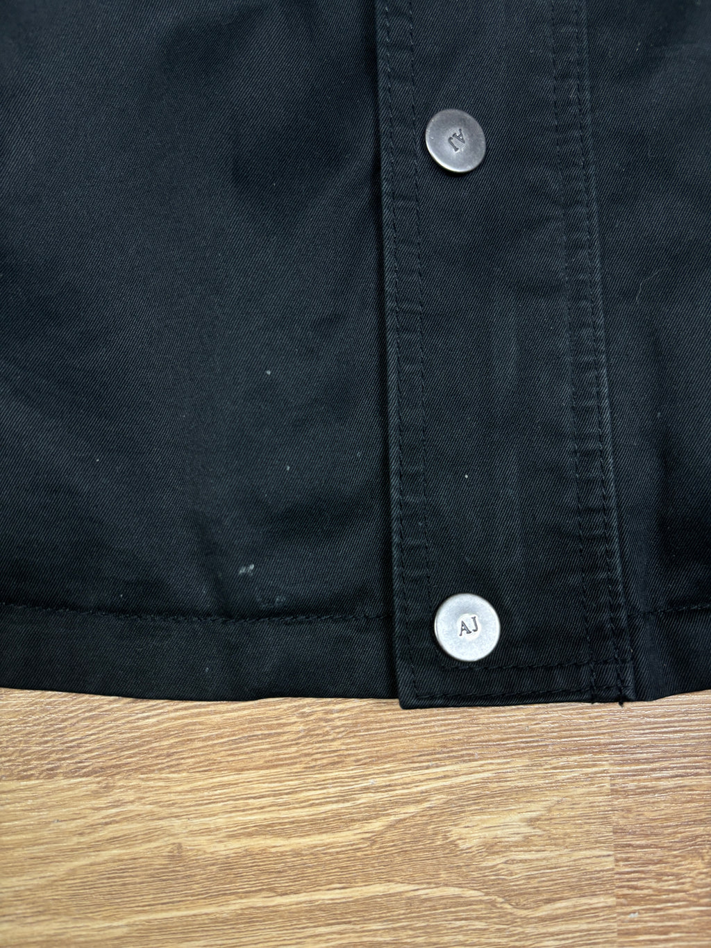2000s Armani Jeans Leather Panel Biker Jacket