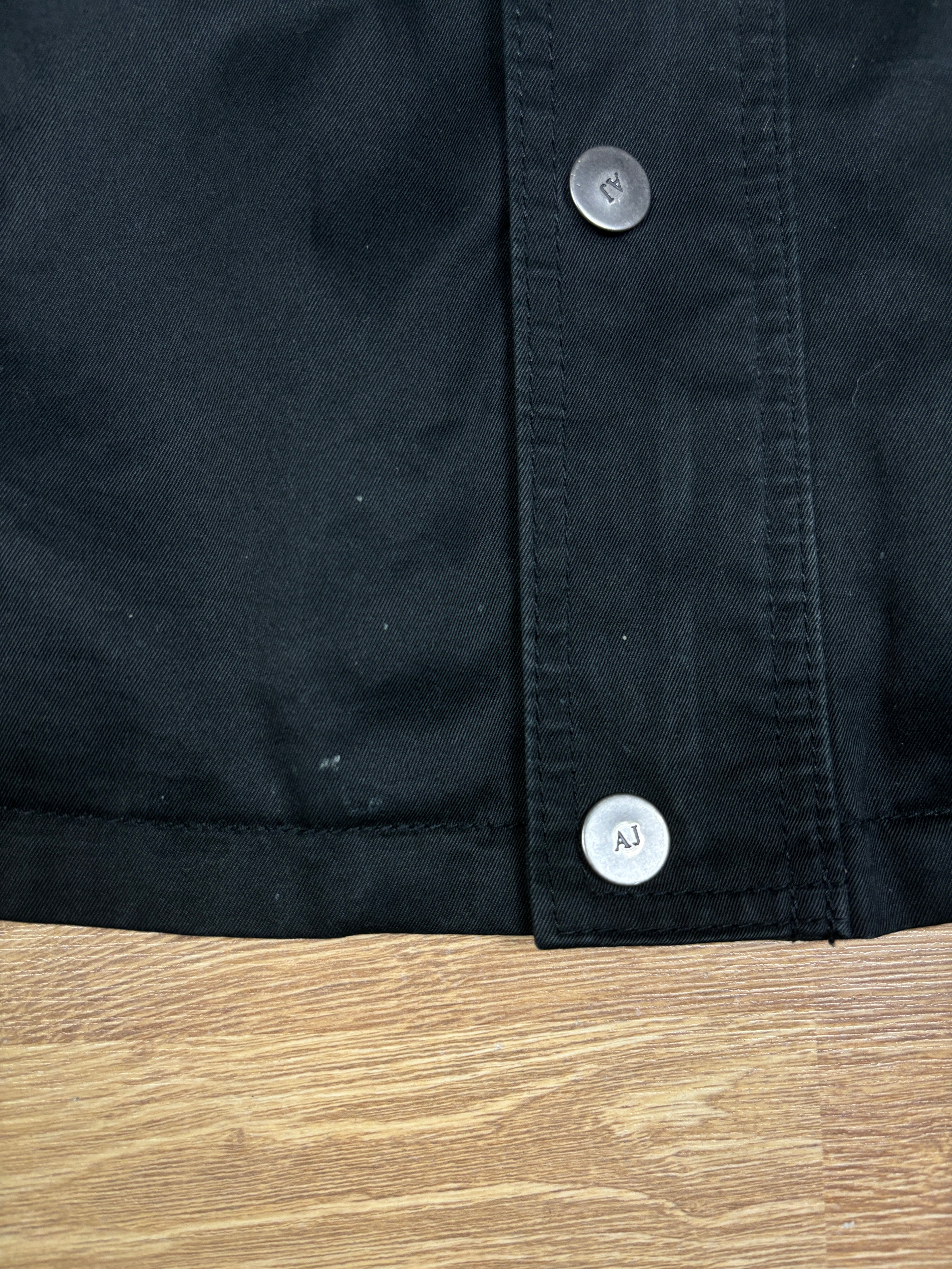 2000s Armani Jeans Leather Panel Biker Jacket