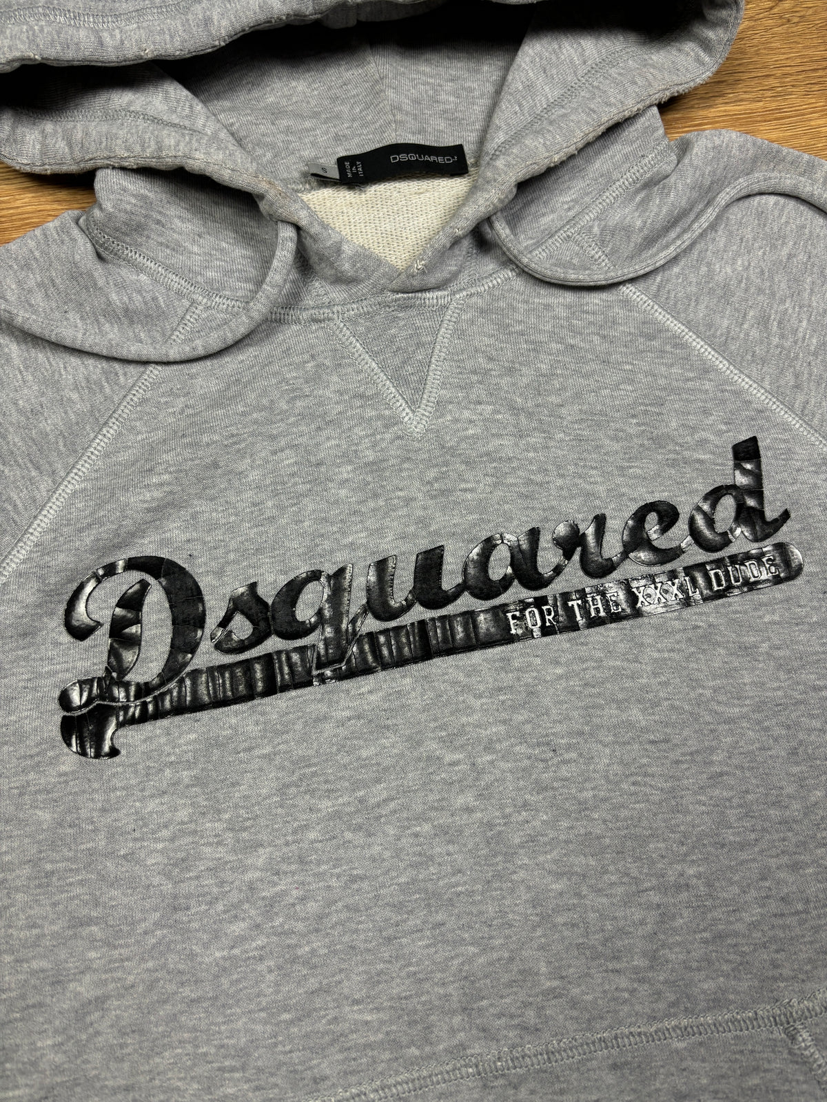 2000s Dsquared2 Grey Logo Sleeveless Hoodie