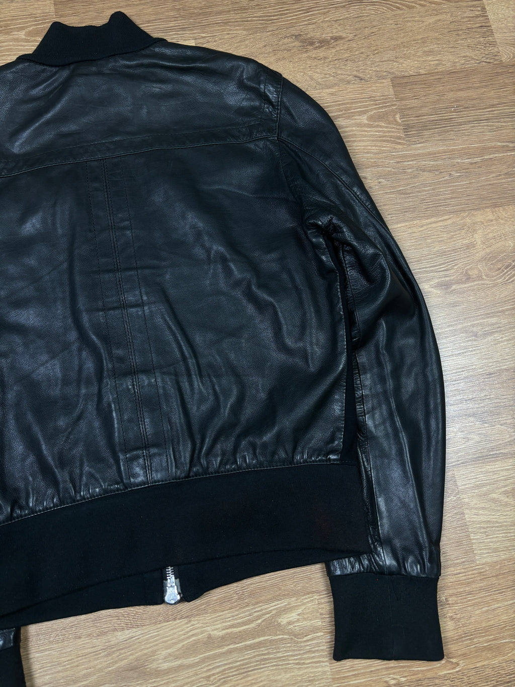 2000s Dirk Bikkembergs Black Leather Bomber Jacket