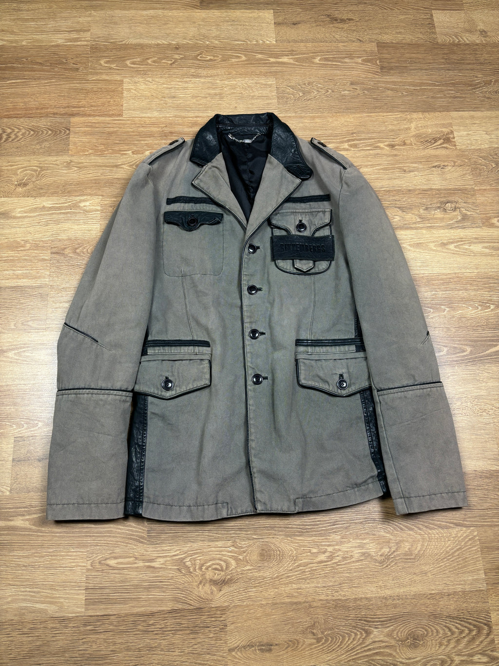 2000s Dirk Bikkembergs Utility Field Jacket with Leather Details