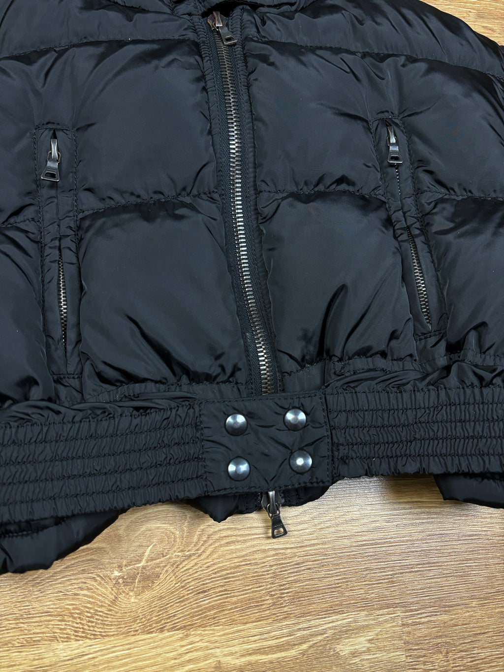 Prada Milano Cropped Down Hooded Jacket