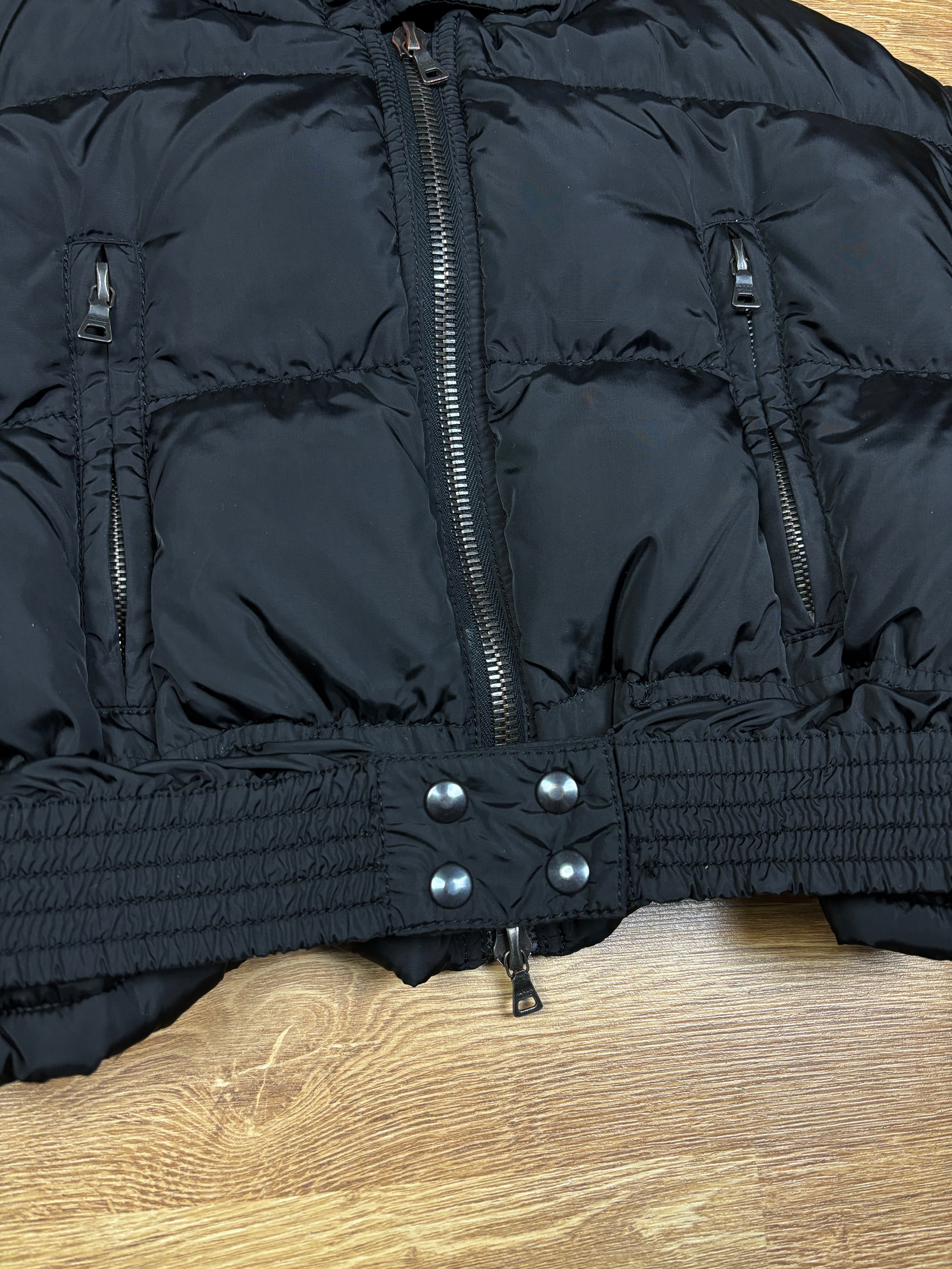 Prada Milano Cropped Down Hooded Jacket