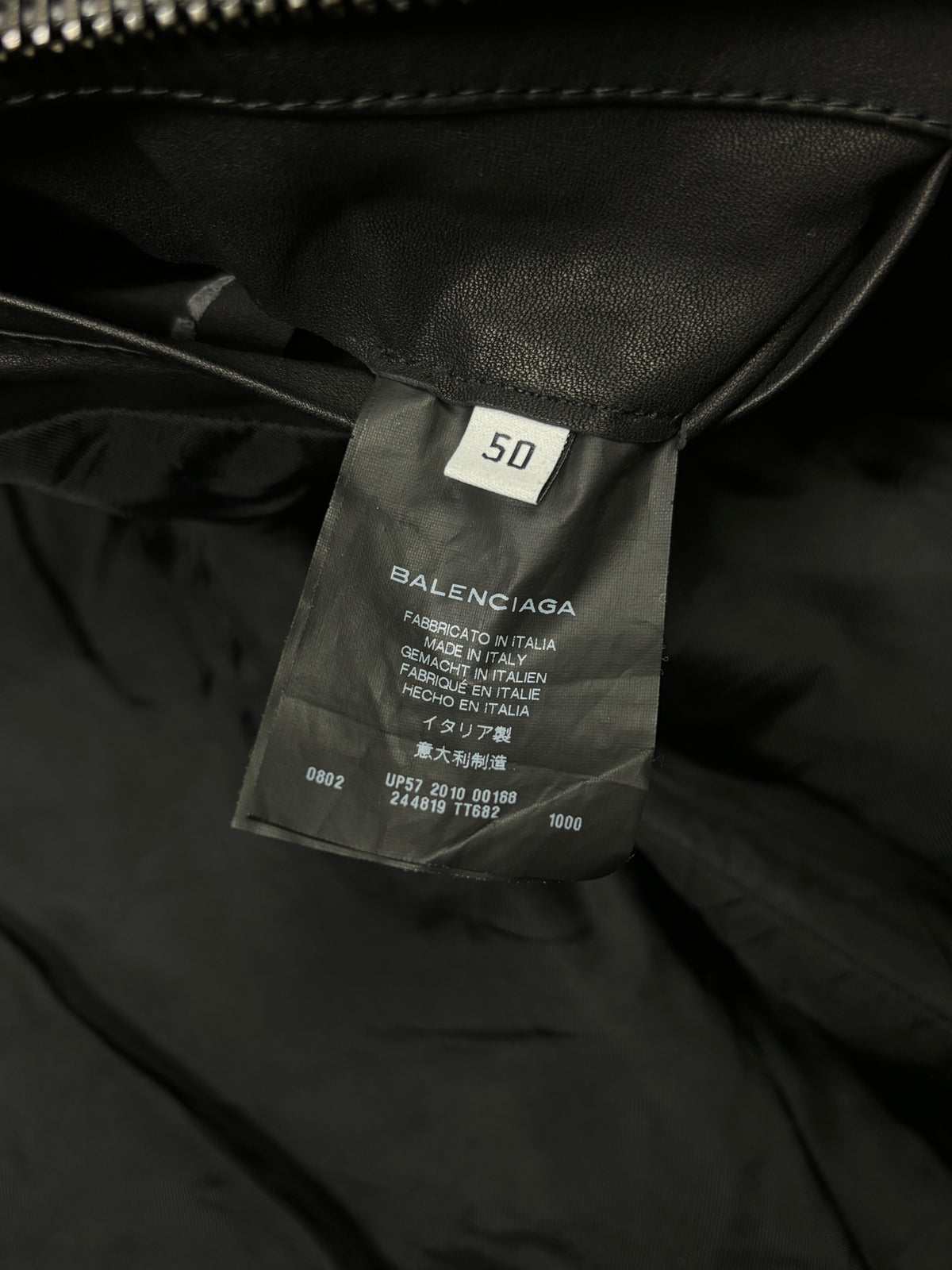 Balenciaga AW2010 Black Leather Double Zip Jacket