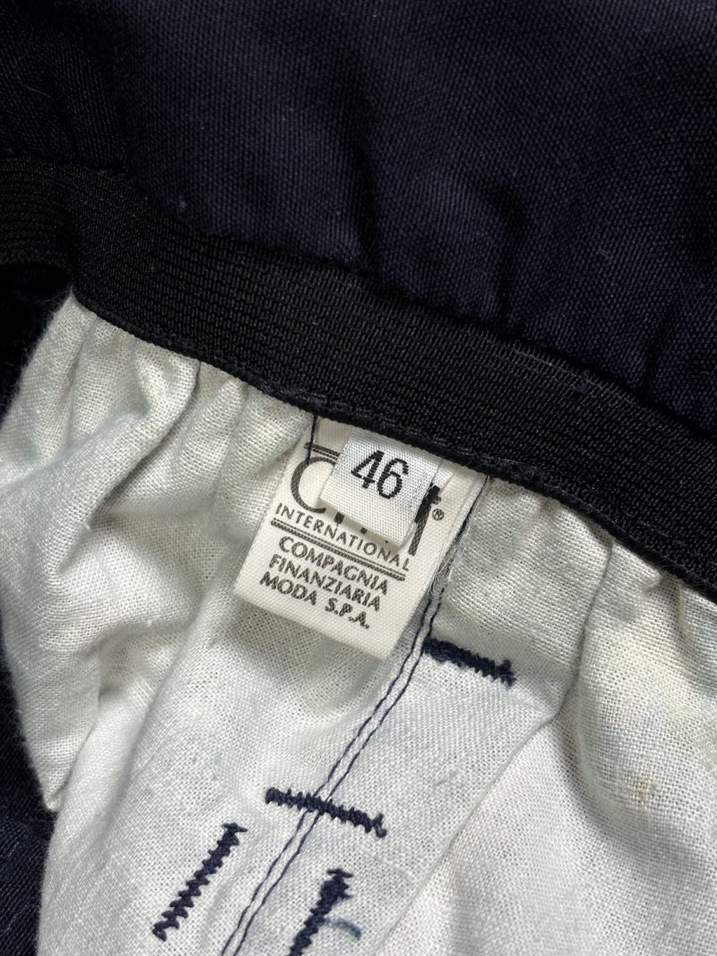 1980s Marithé François Girbaud Navy Belted Wide-Leg Pants