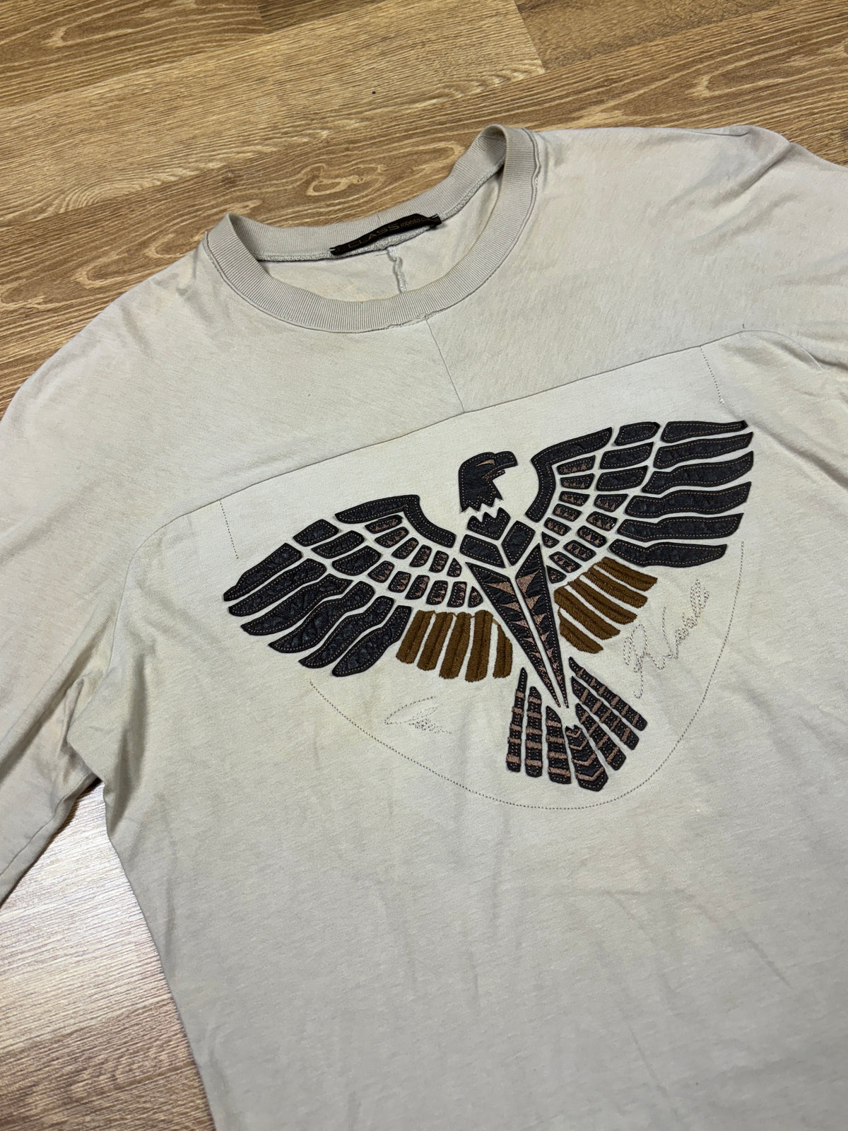 Roberto Cavalli Leather Phoenix Long Sleeve Top
