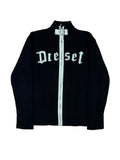 2000s Diesel Woolen Goth Logo Zip Up Knit