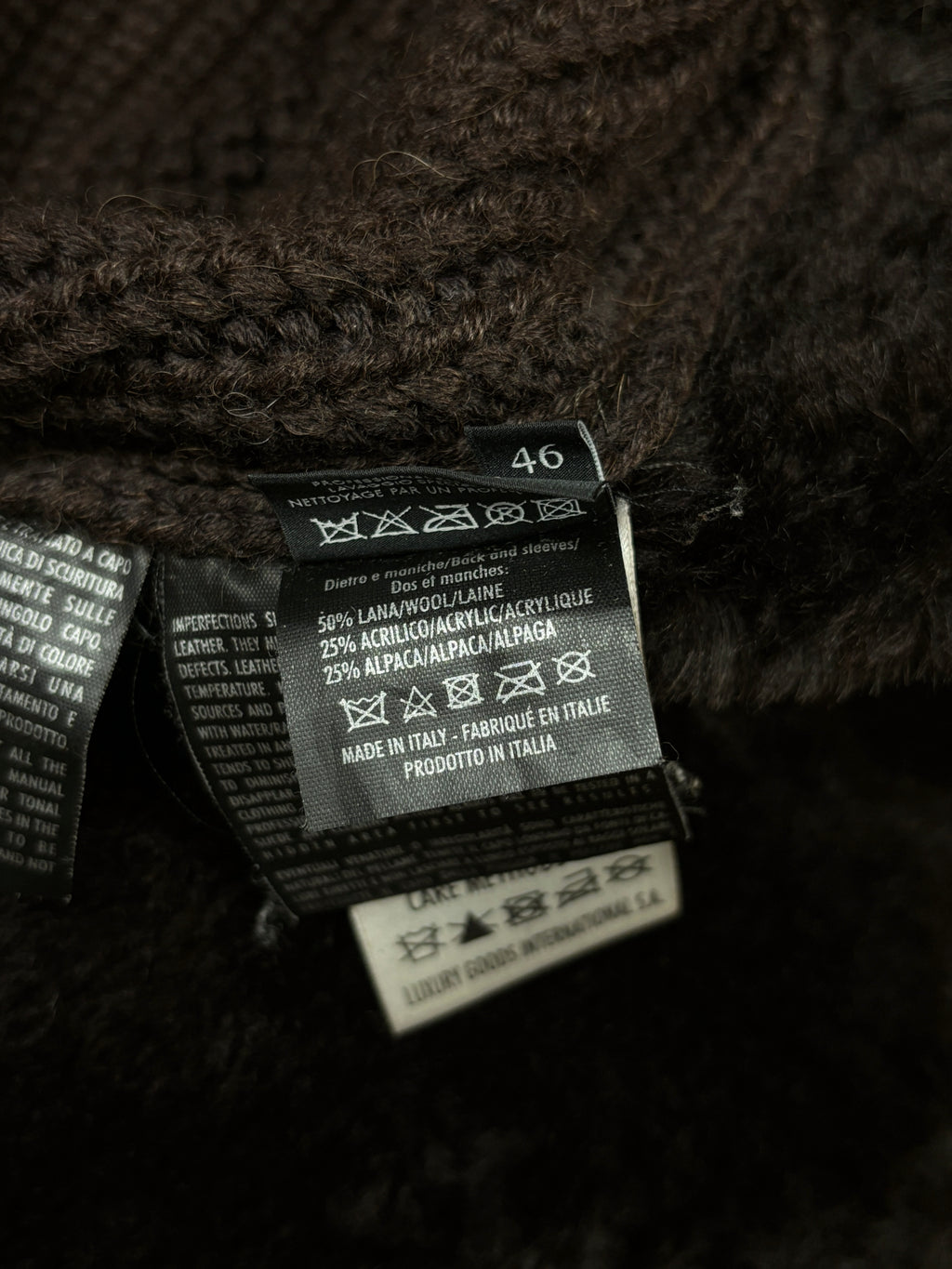 Gucci Shearling Leather & Alpaca Knit Jacket