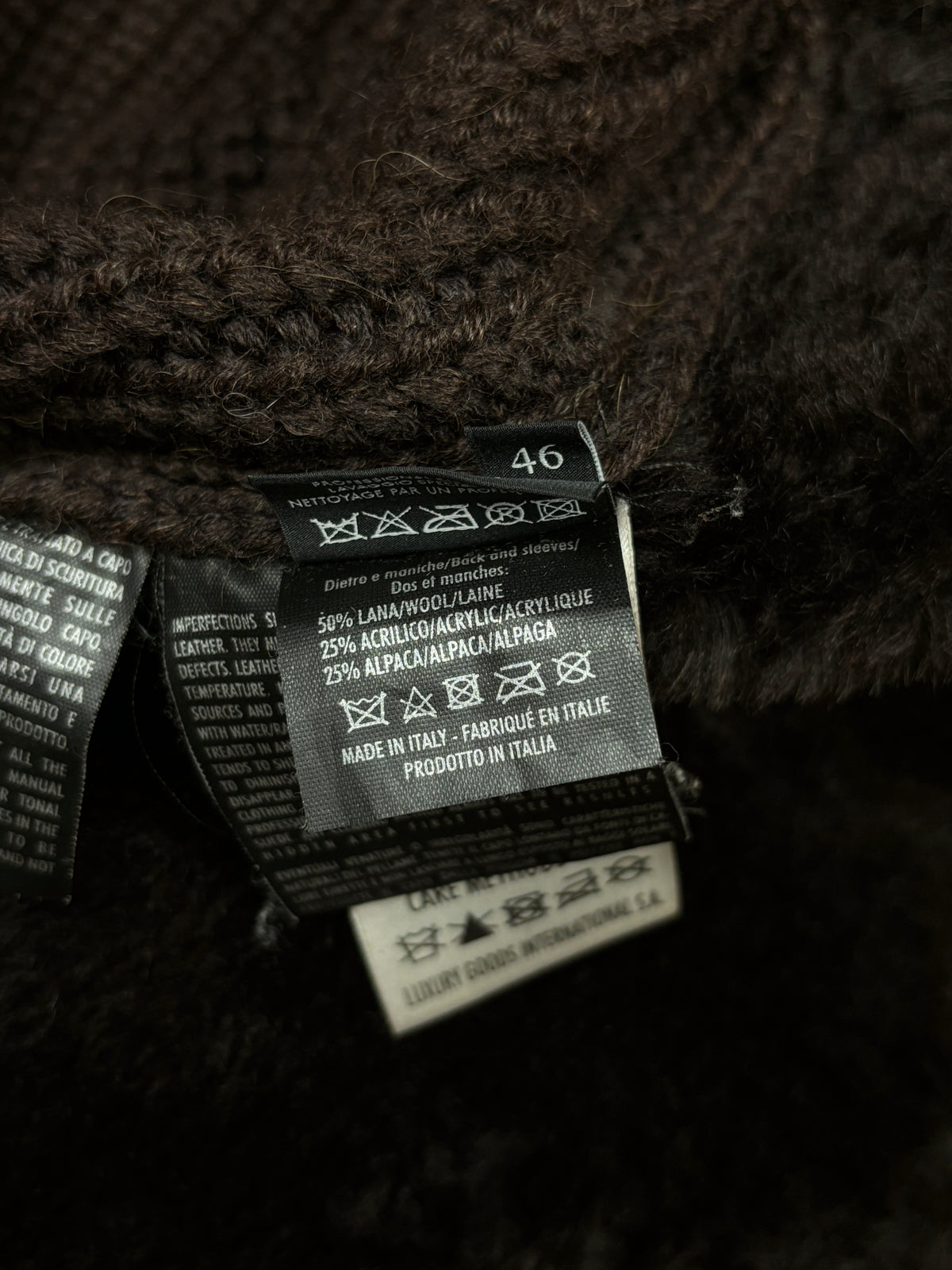 Gucci Shearling Leather & Alpaca Knit Jacket