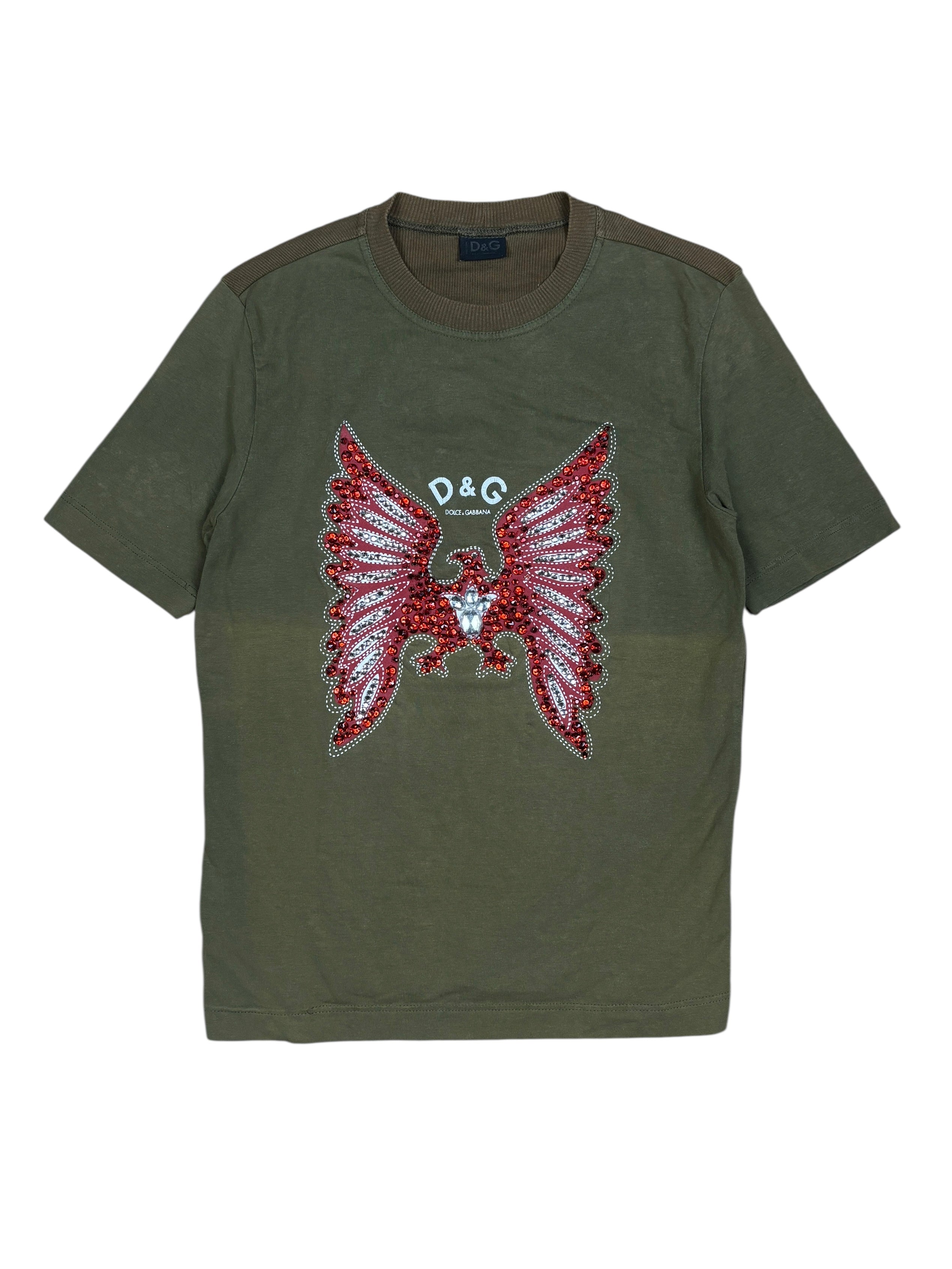 Dolce & Gabbana SS2000 Rhinestone Eagle T-Shirt
