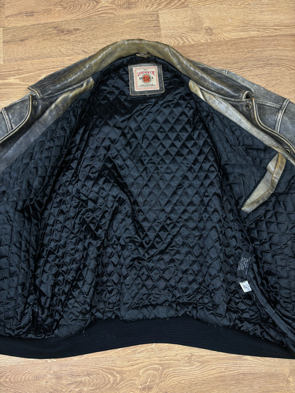 1990s Diesel Distressed Leather Bomber Jacket