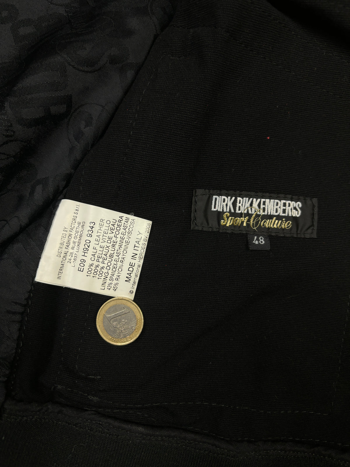 2000s Dirk Bikkembergs Black Leather Bomber Jacket