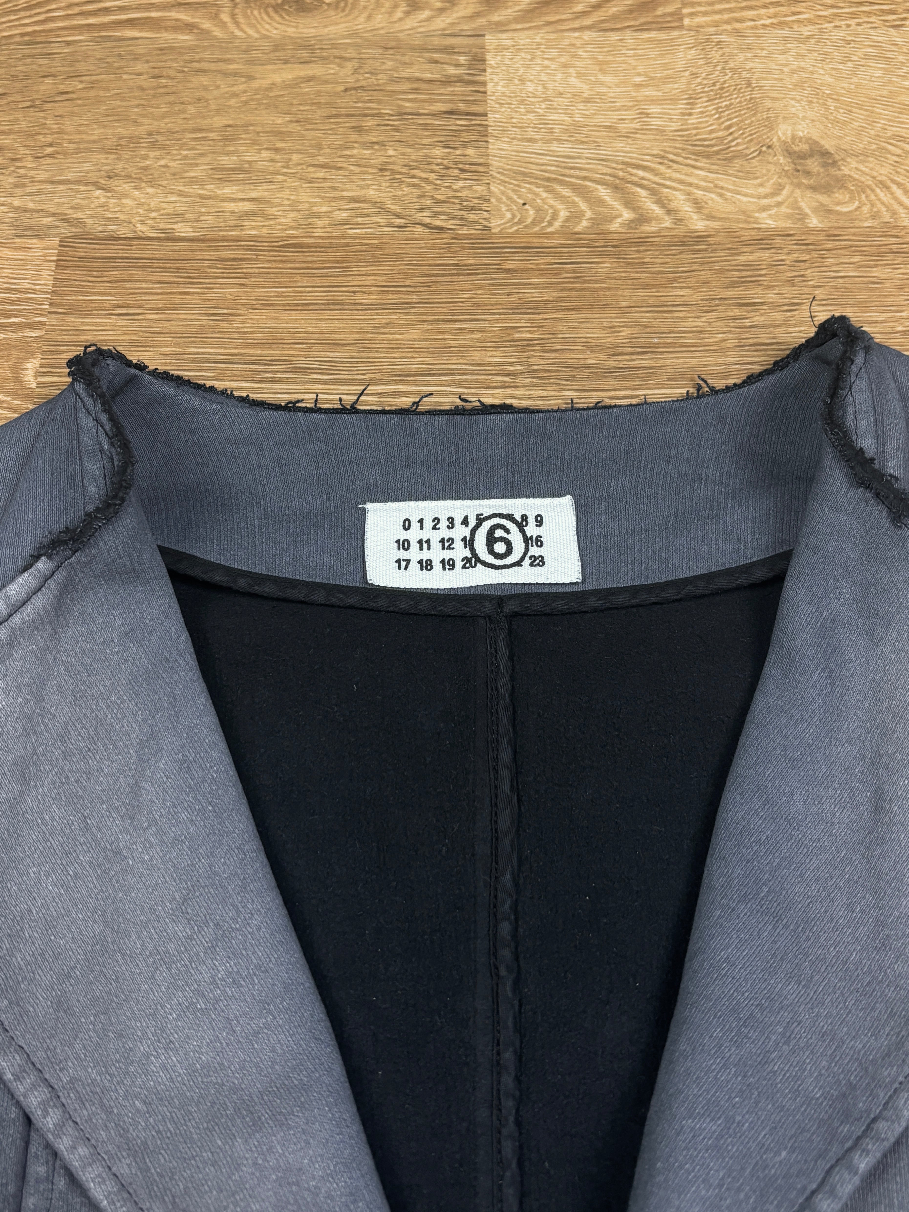 MM6 Maison Martin Margiela Washed Raw Edge Cotton Blazer