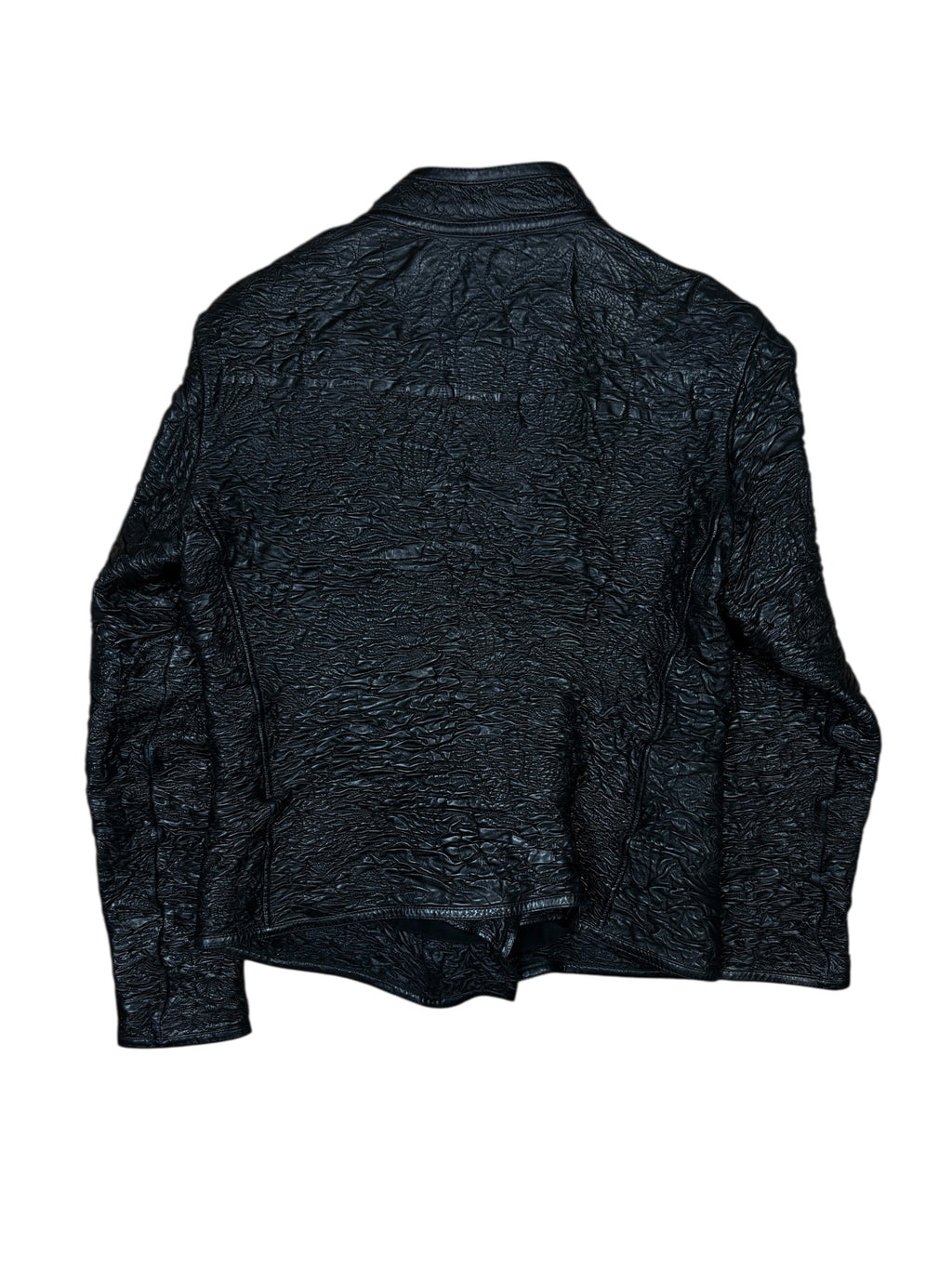 Gucci by Frida Giannini Asymmetrical Wrinkled Stretch Leather Jacket