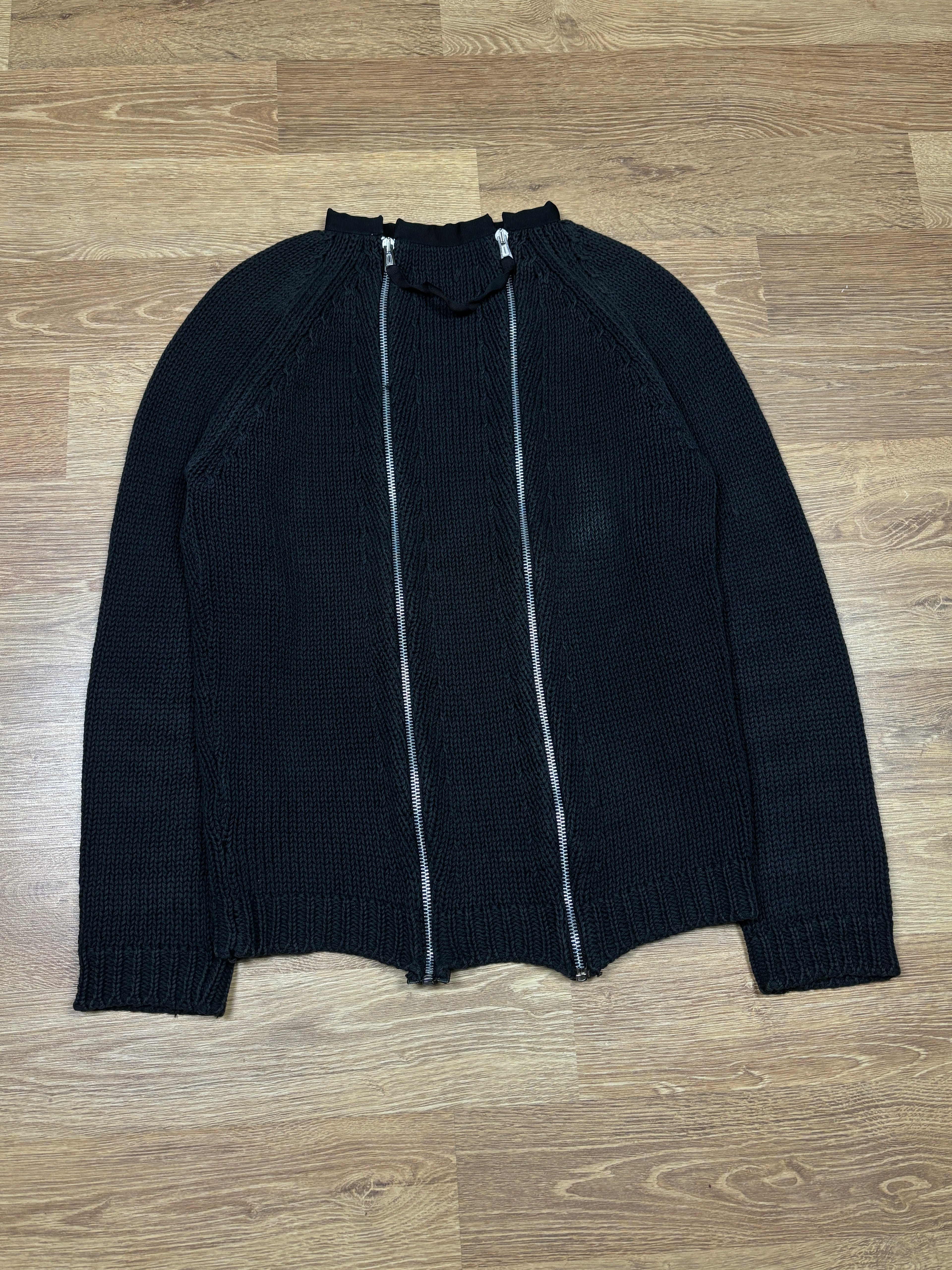 2000s Dsquared2 Double-Zip Heavy Knit Sweater